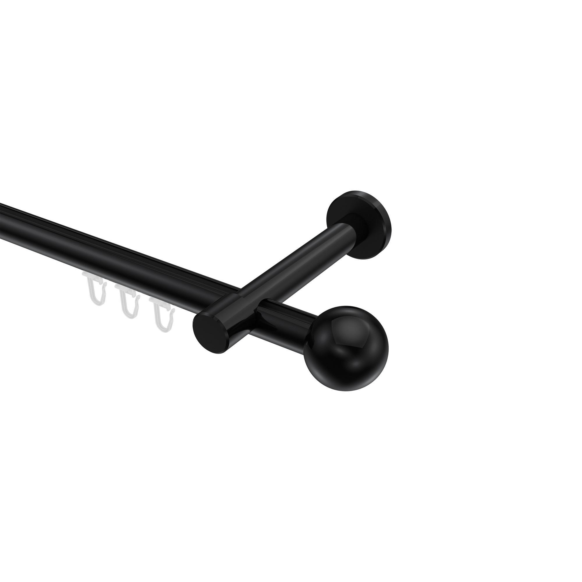 Gardinenstange Innenlauf Prestige Luino 180 Cm, 1-LäUfig, 20 Mm Ø Schwarz