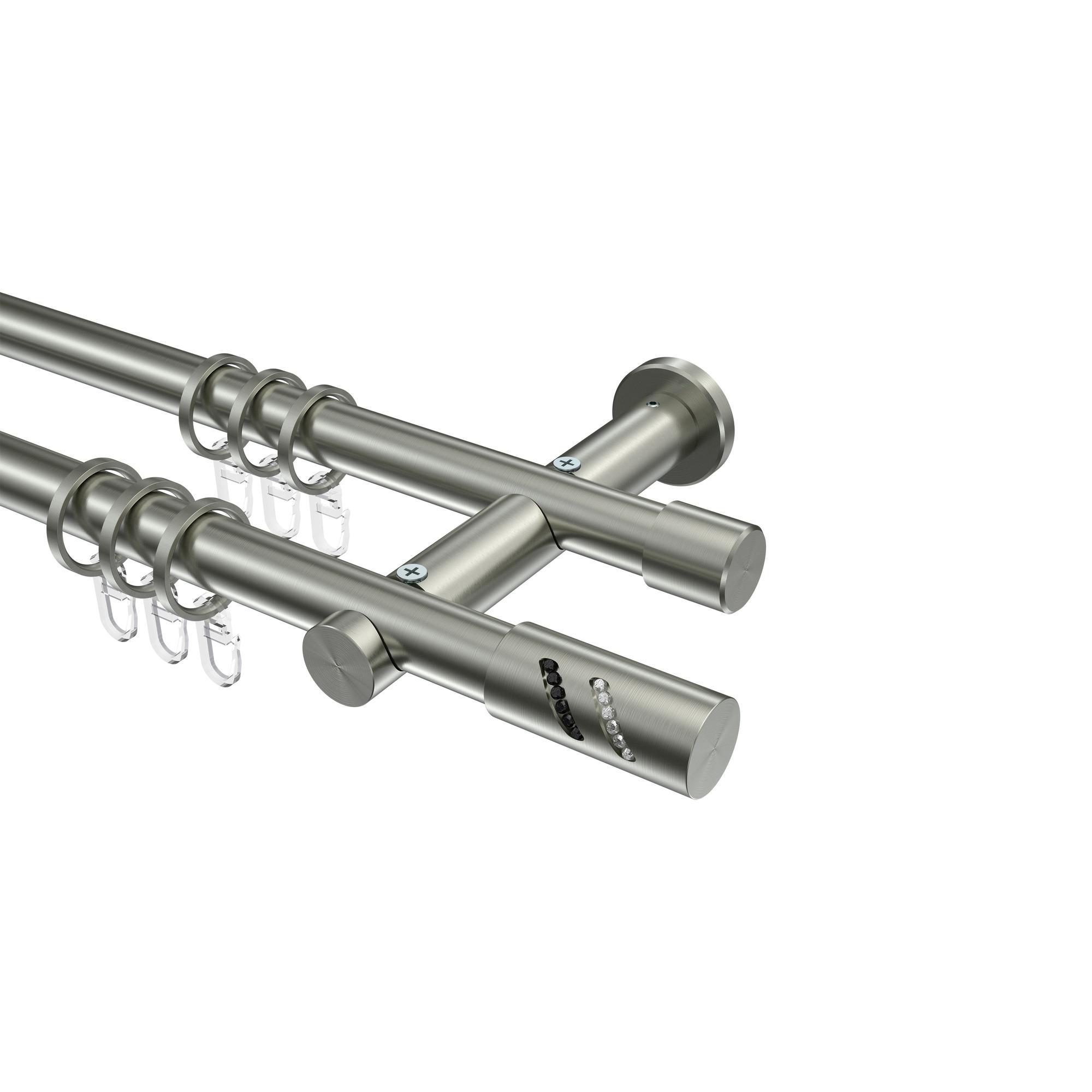Gardinenstange Platon Zoena 120 Cm, 2-LäUfig, 20 Mm Ø Edelstahl-Optik