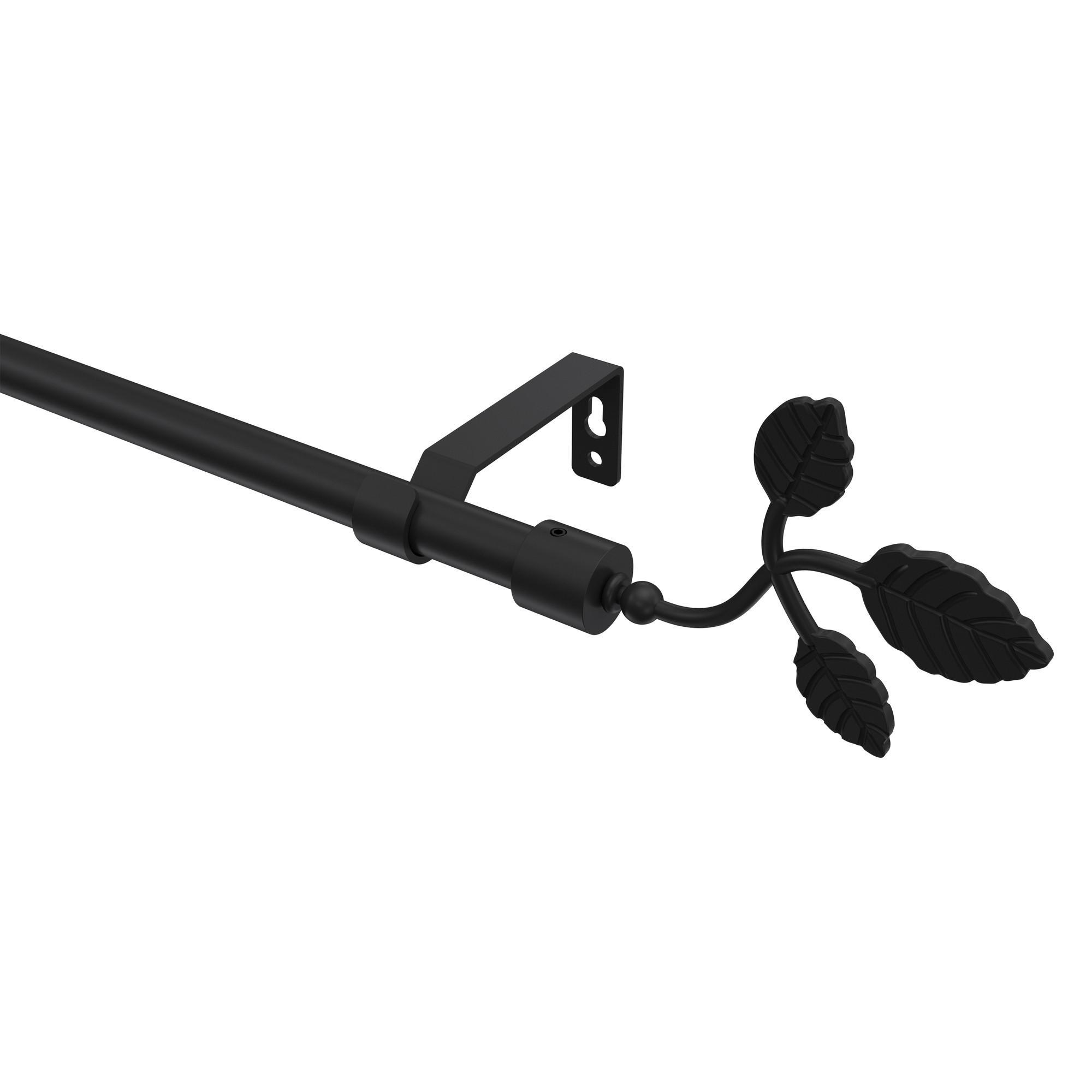 Gardinenstange Olymp Alessia 520 Cm (Geteilt In 4 X 130 Cm), 1-LäUfig (Ohne Ringe), 16 Mm Ø Schwarz
