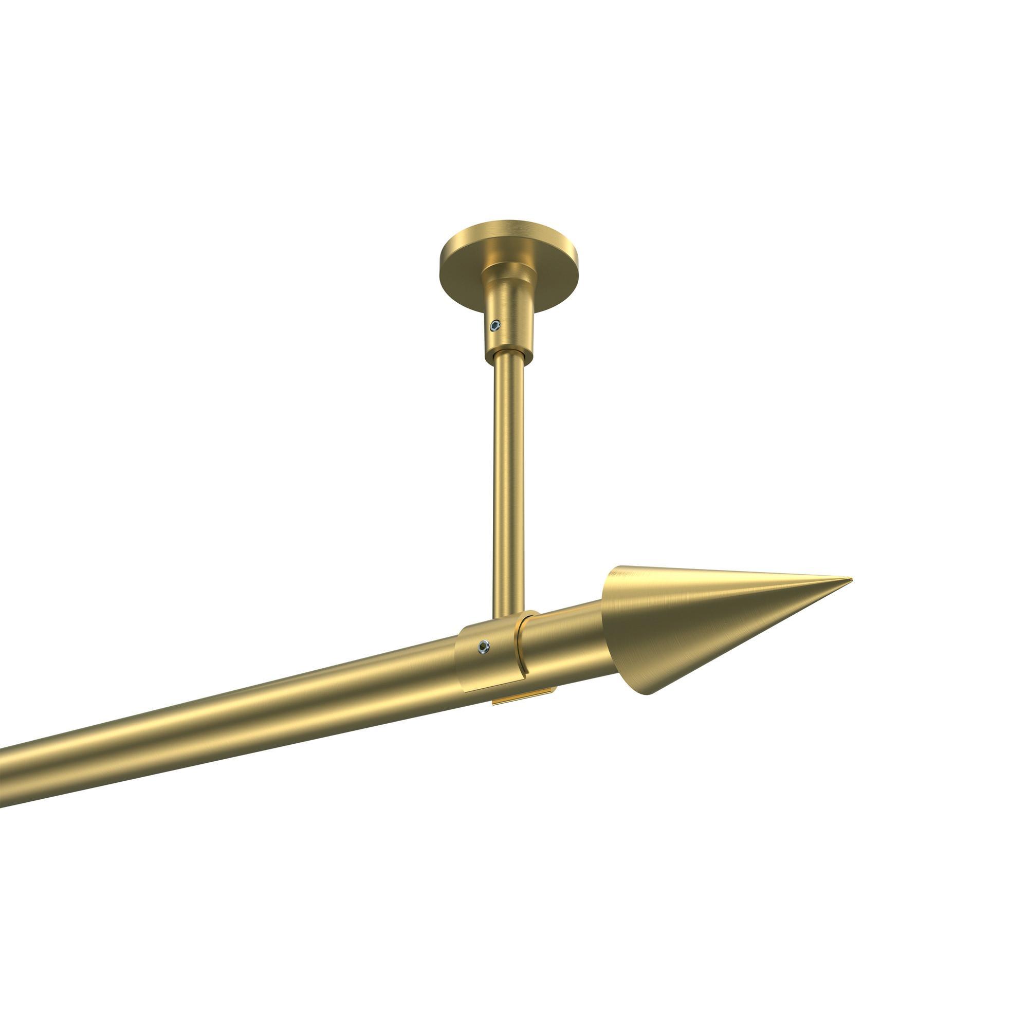 Gardinenstange Sonette Savio 600 Cm (Geteilt In 3 X 200 Cm), 1-LäUfig, 20 Mm Ø Messing-Optik