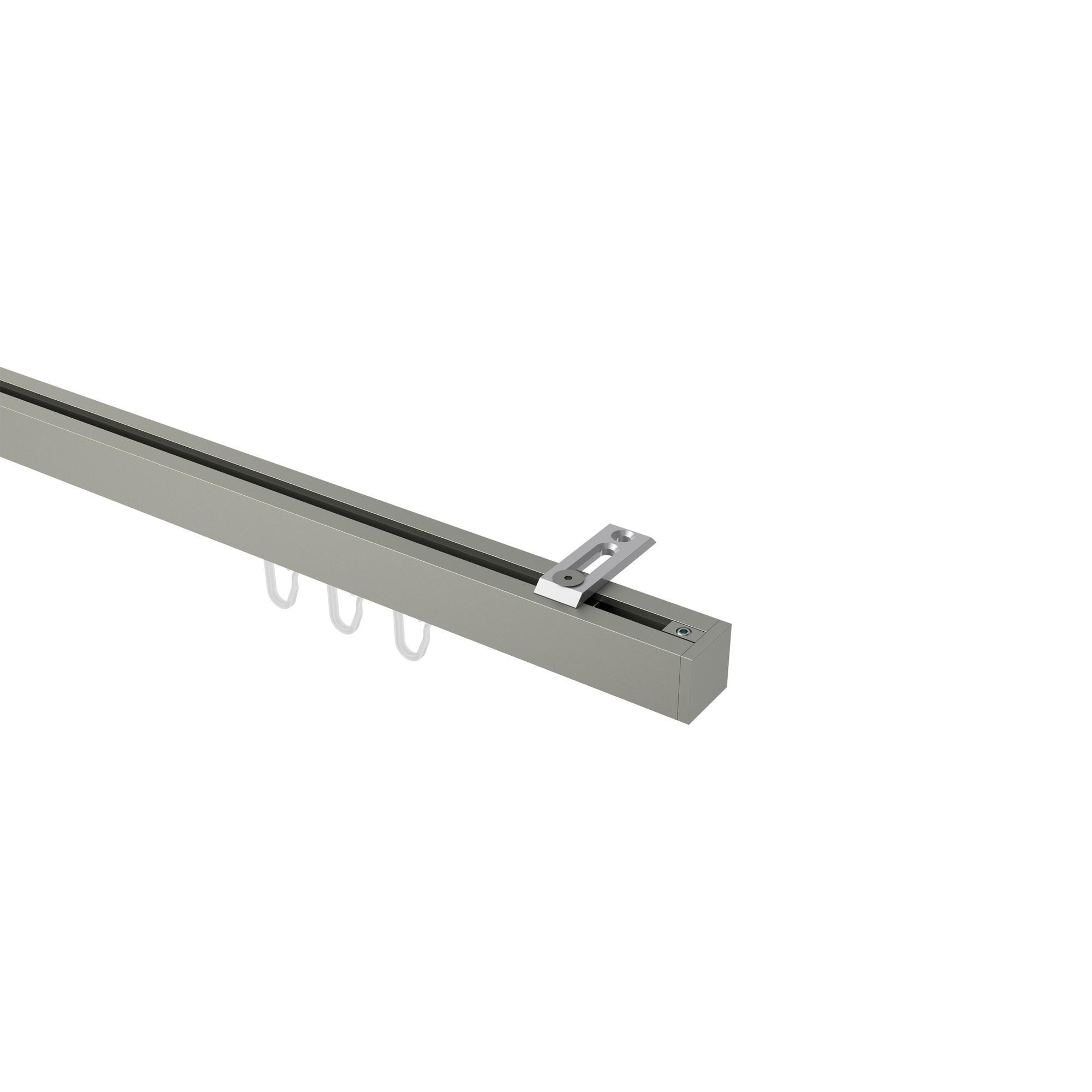 Gardinenstange Innenlauf Quadline Sono 400 Cm (Geteilt In 2 X 200 Cm), 1-LäUfig, 20X20 Mm Satin-Silber
