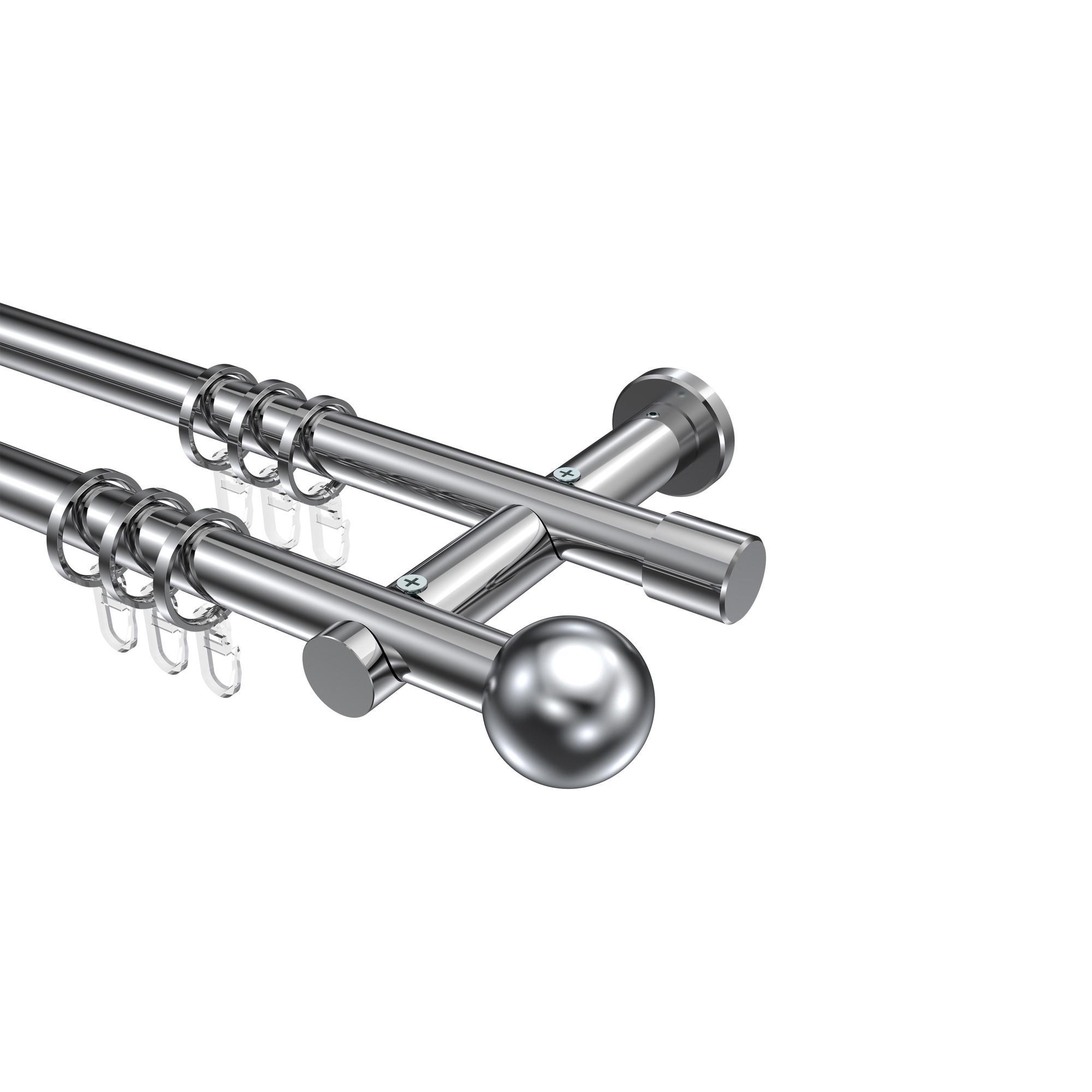 Gardinenstange Platon Luino 120 Cm, 2-LäUfig, 20 Mm Ø Chrom