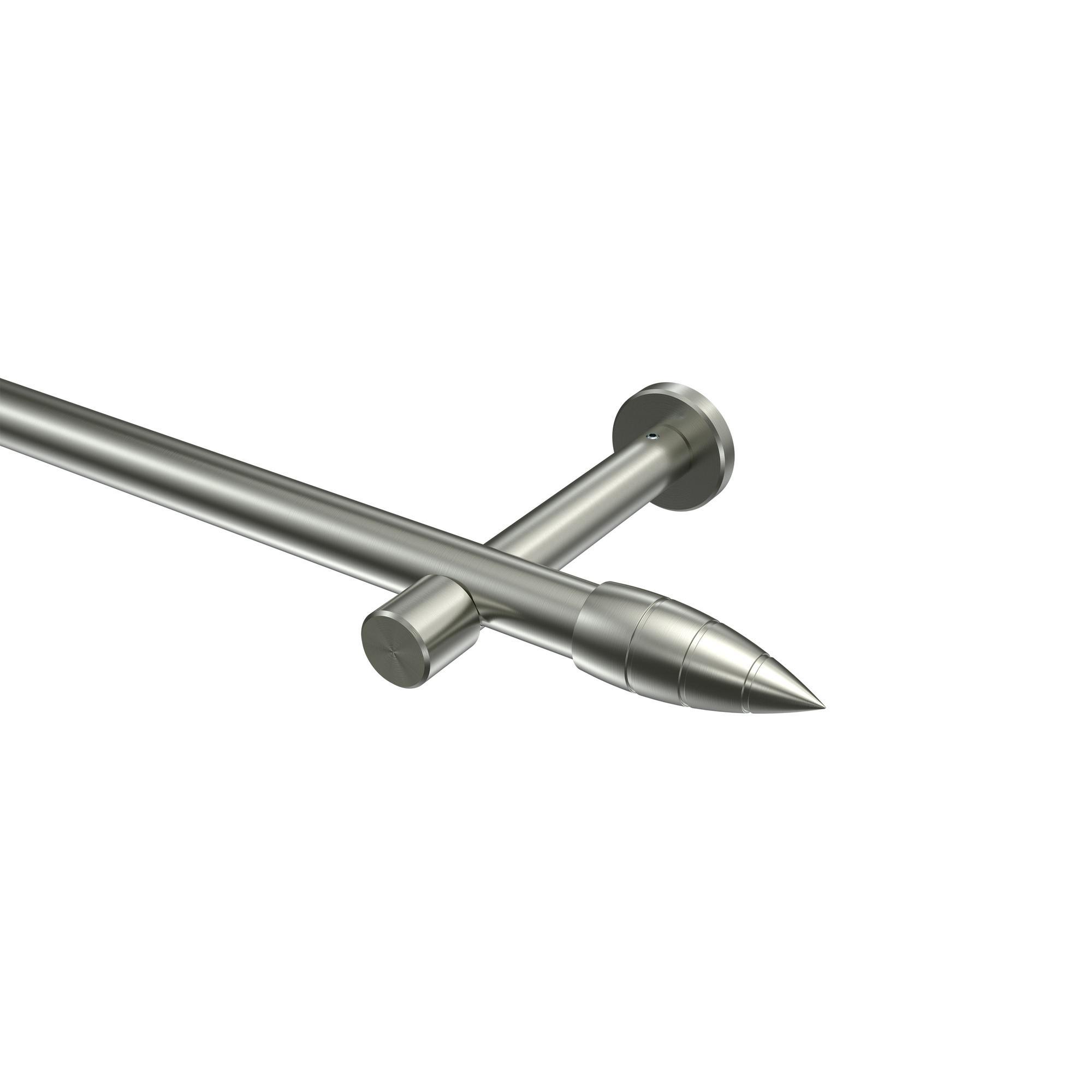 Gardinenstange Prestige Samanto 540 Cm (Geteilt In 3 X 180 Cm), 1-LäUfig (Ohne Ringe), 20 Mm Ø Edelstahl-Optik