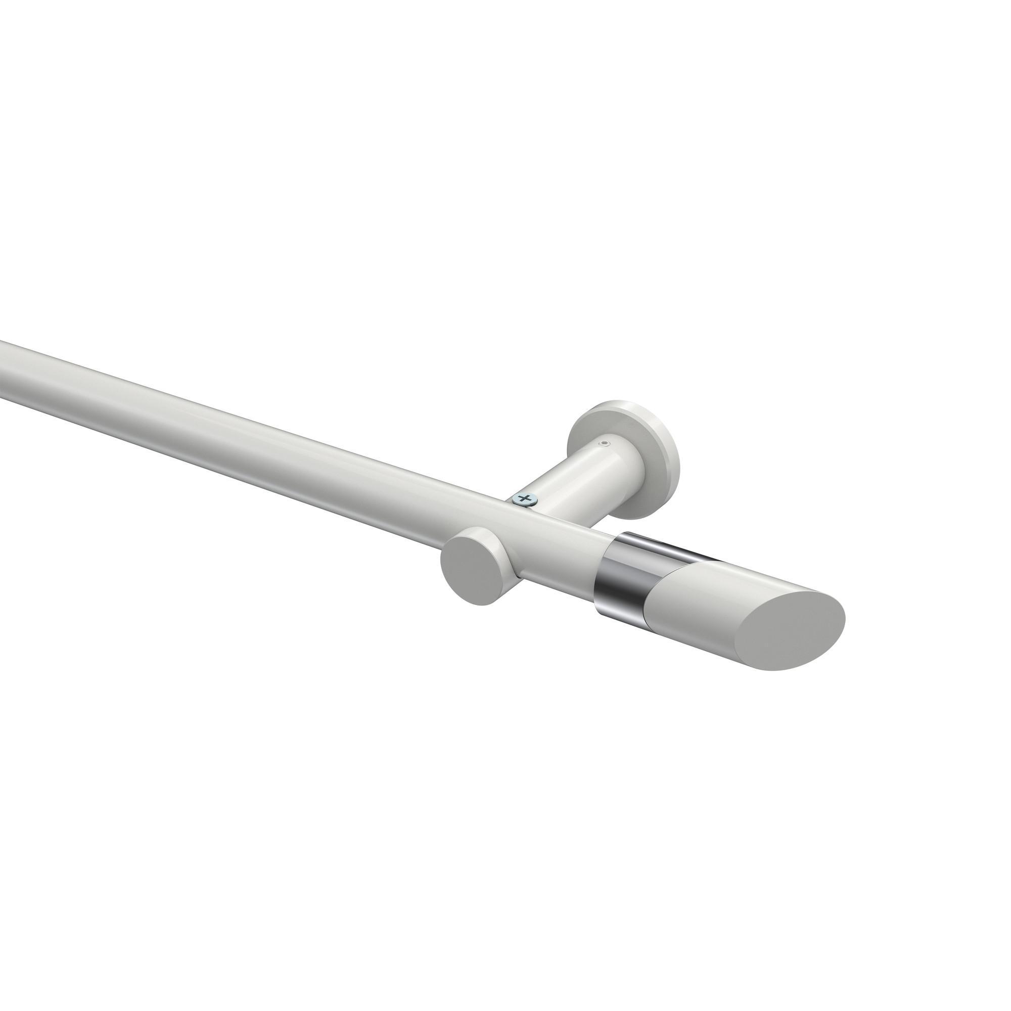 Gardinenstange Platon Verano 320 Cm (Geteilt In 2 X 160 Cm), 1-LäUfig (Ohne Ringe), 20 Mm Ø Weiß