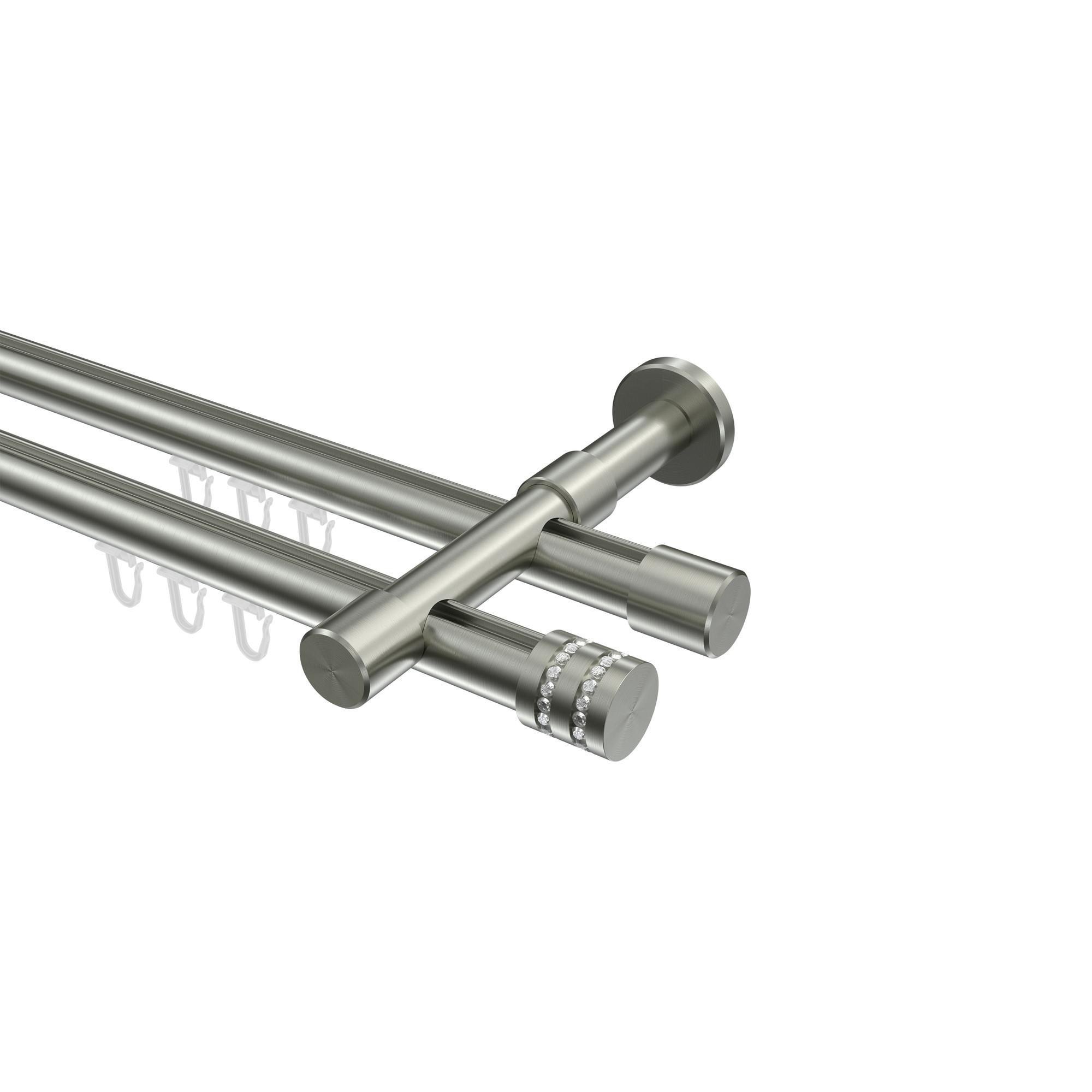 Gardinenstange Innenlauf Prestige Estana 280 Cm (Geteilt In 2 X 140 Cm), 2-LäUfig, 20 Mm Ø Edelstahl-Optik