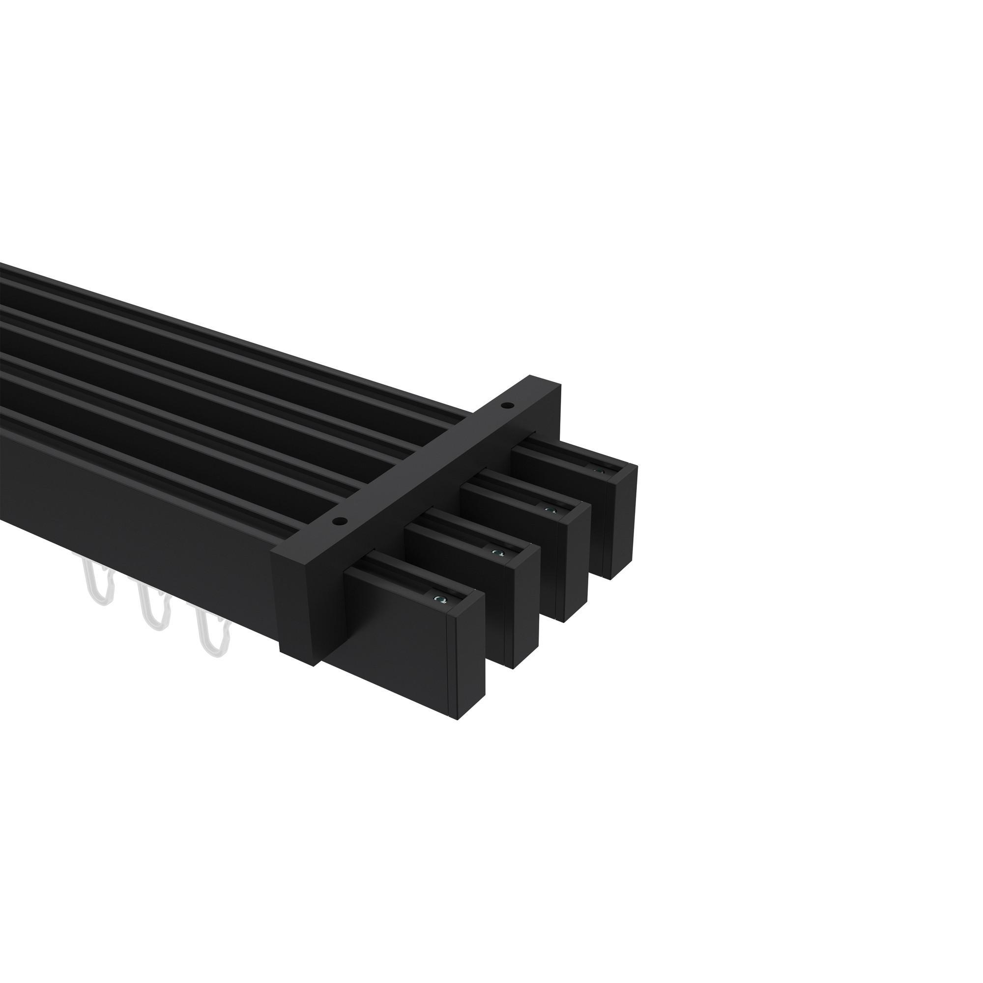 Gardinenstange Innenlauf Smartline Paxo 100 Cm, 4-LäUfig, 14X35 Mm Schwarz
