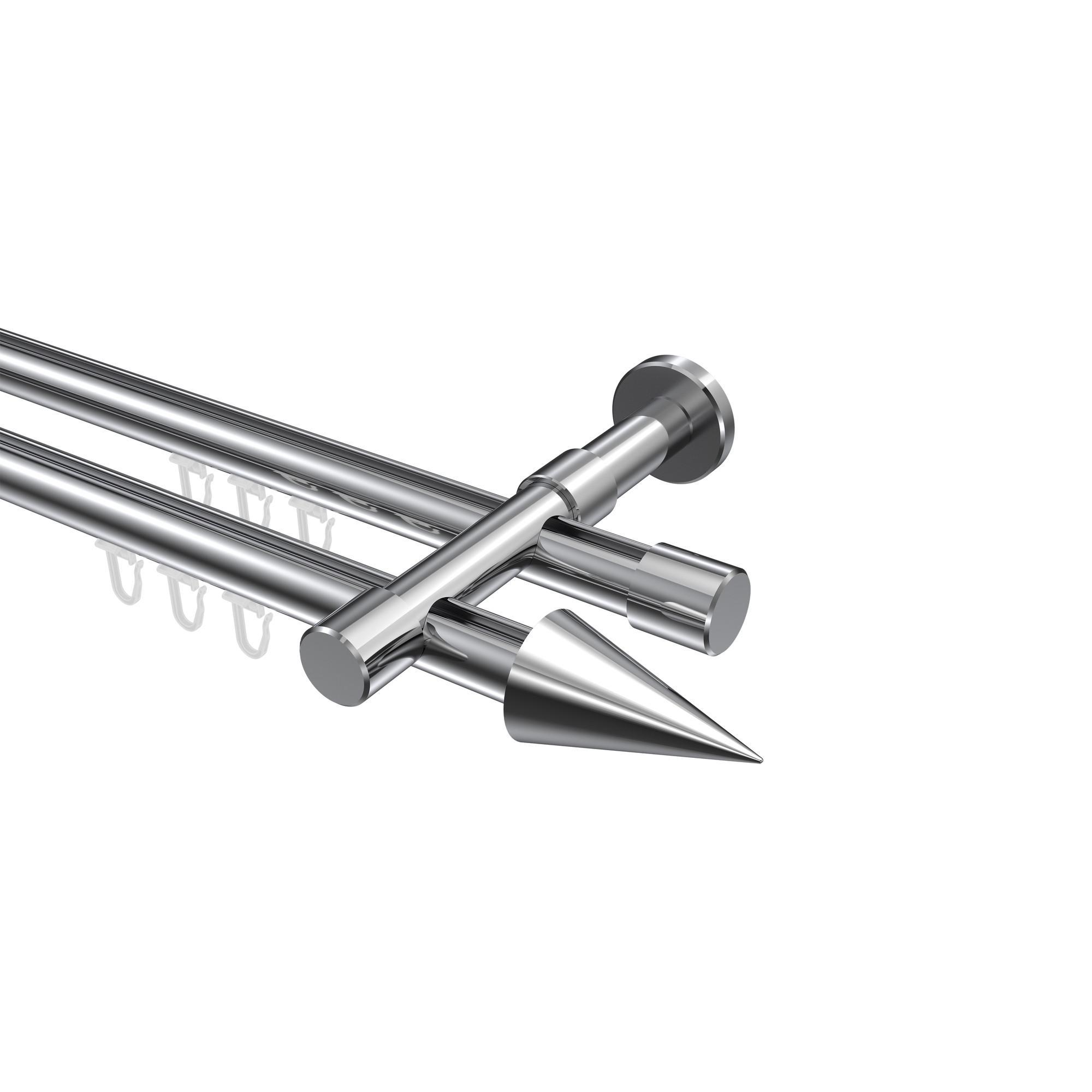 Gardinenstange Innenlauf Prestige Savio 420 Cm (Geteilt In 3 X 140 Cm), 2-LäUfig, 20 Mm Ø Chrom