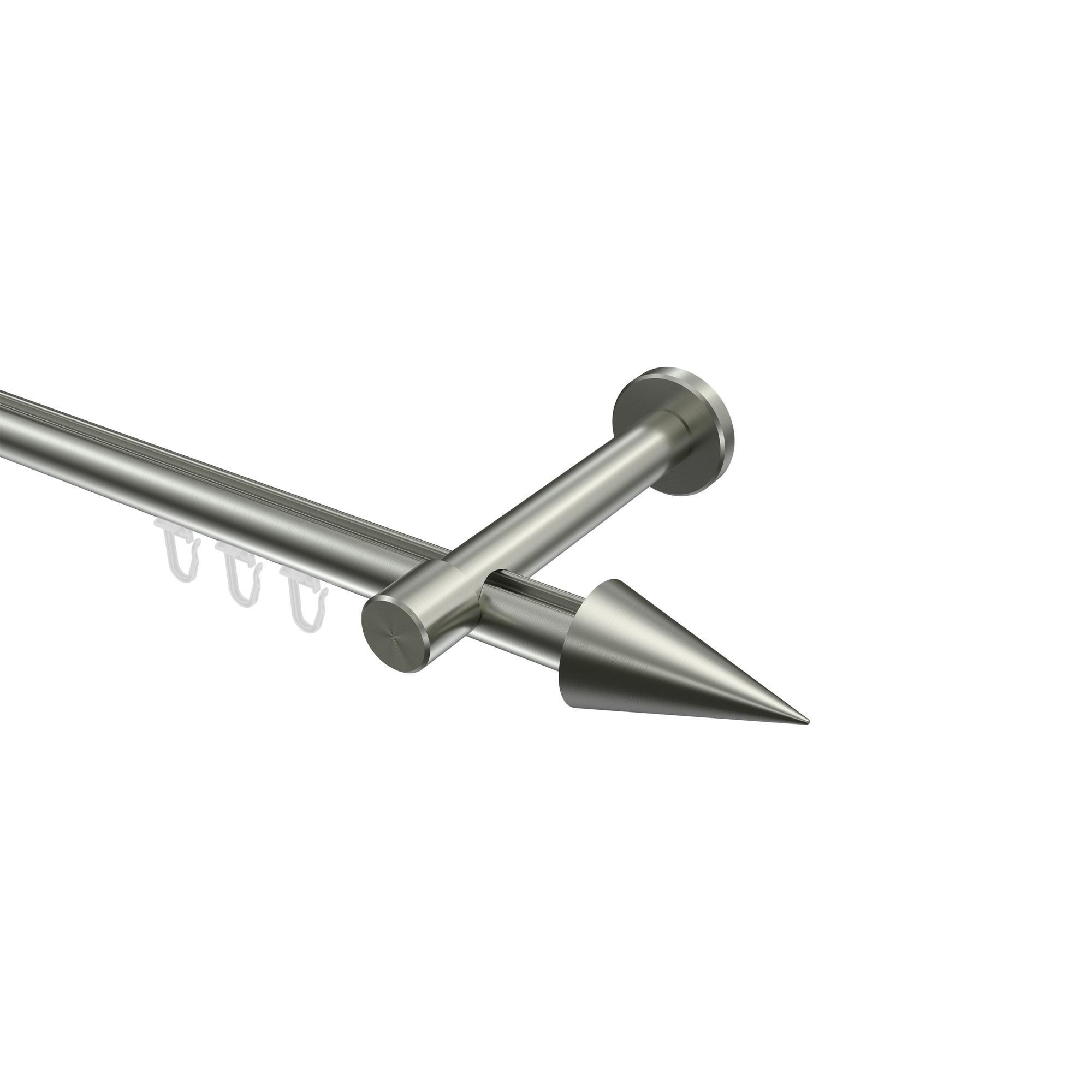 Gardinenstange Innenlauf Prestige Savio 420 Cm (Geteilt In 3 X 140 Cm), 1-LäUfig, 20 Mm Ø Edelstahl-Optik