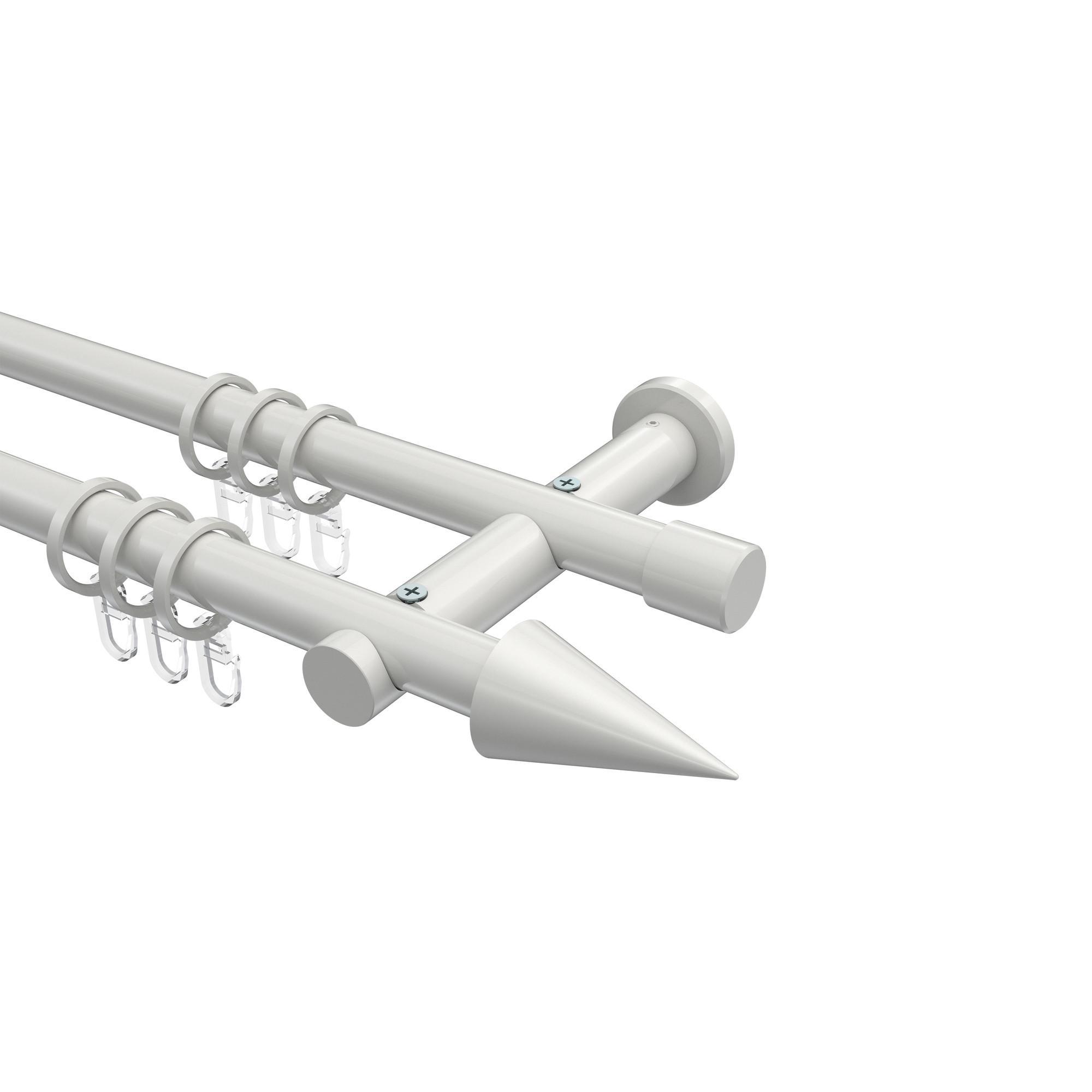 Gardinenstange Platon Savio 320 Cm (Geteilt In 2 X 160 Cm), 2-LäUfig, 20 Mm Ø Weiß