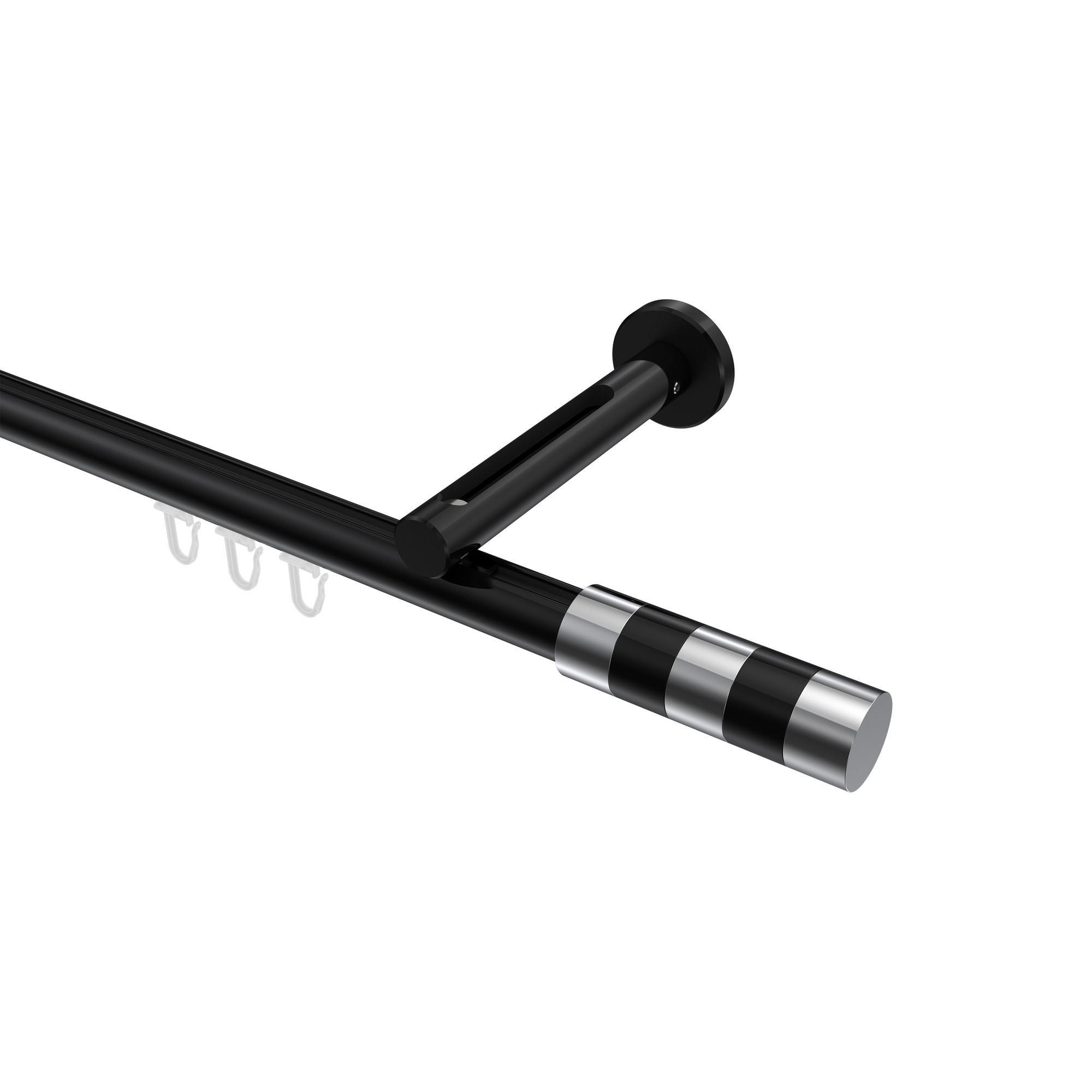 Gardinenstange Innenlauf Siteno Mavell 200 Cm, 1-LäUfig, 20 Mm Ø Schwarz