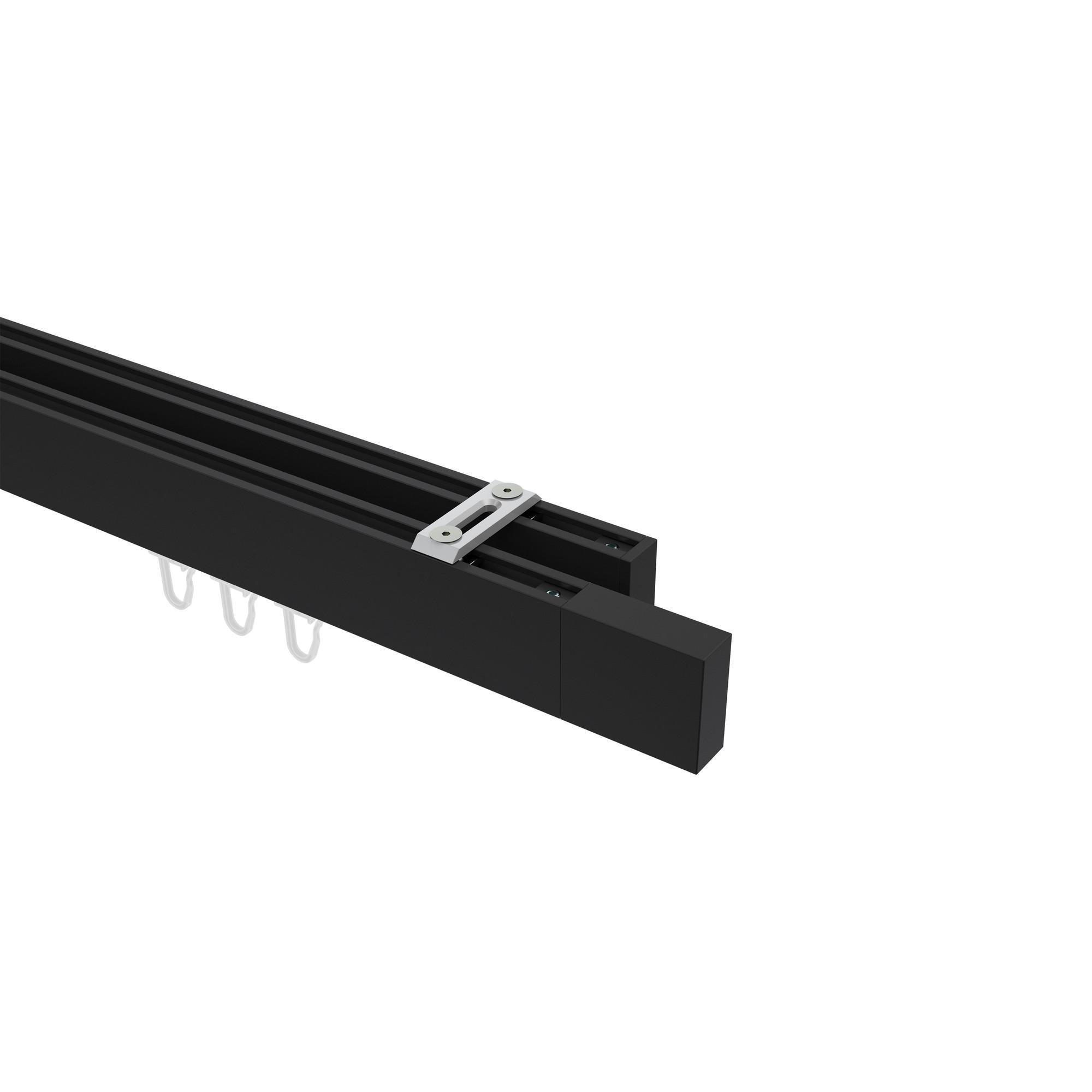 Gardinenstange Innenlauf Smartline Lox 540 Cm (Geteilt In 3 X 180 Cm), 2-LäUfig, 14X35 Mm Schwarz