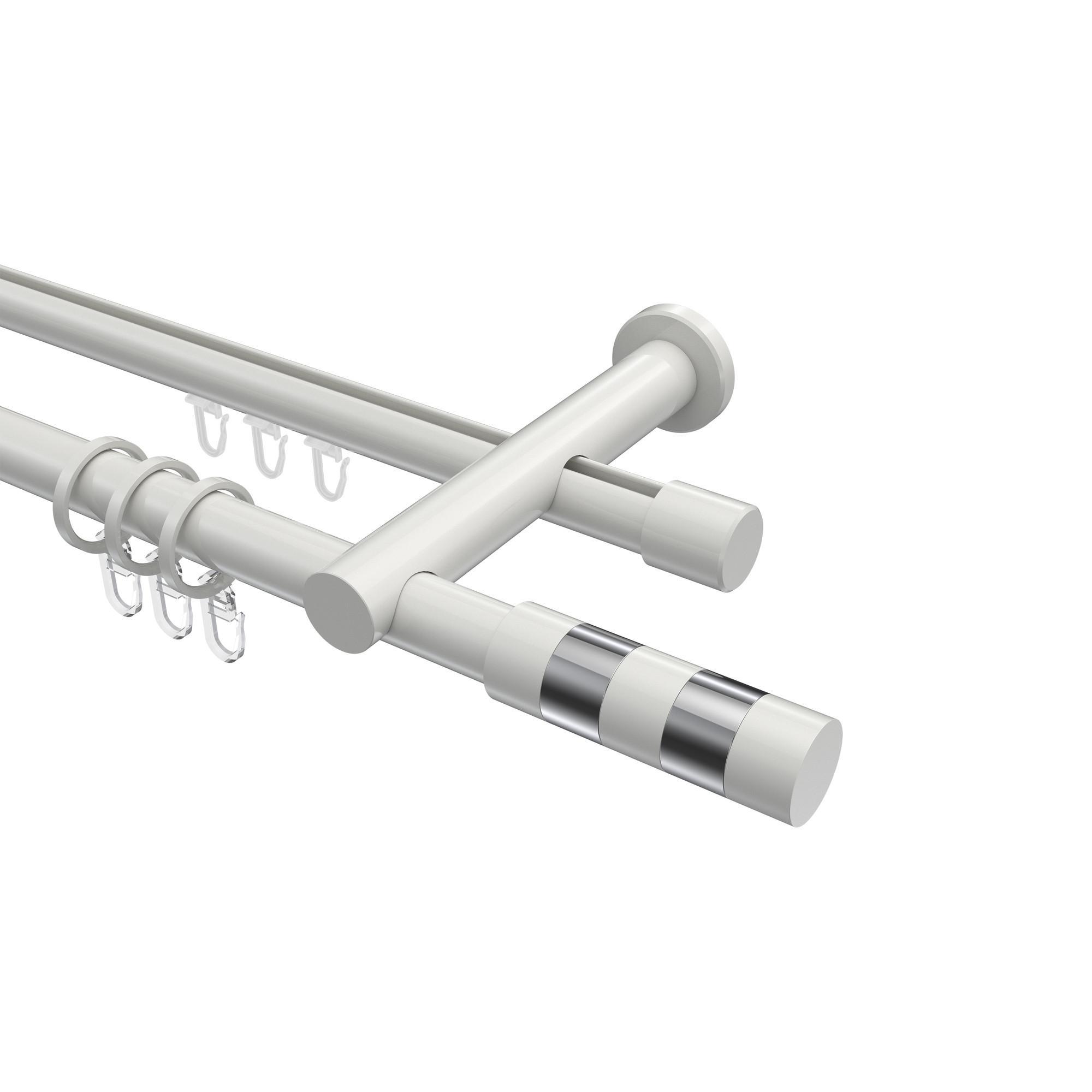 Gardinenstange RUNDROHR-INNENLAUF Platon Mavell 320 Cm (Geteilt In 2 X 160 Cm), 2-LäUfig, 20 Mm Ø Weiß