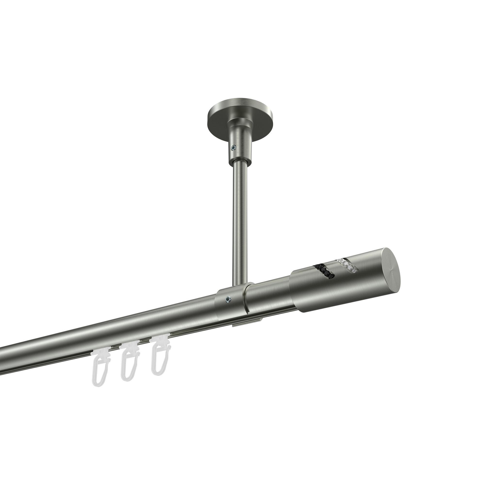 Gardinenstange Innenlauf Sonette Zoena 540 Cm (Geteilt In 3 X 180 Cm), 1-LäUfig, 20 Mm Ø Edelstahl-Optik