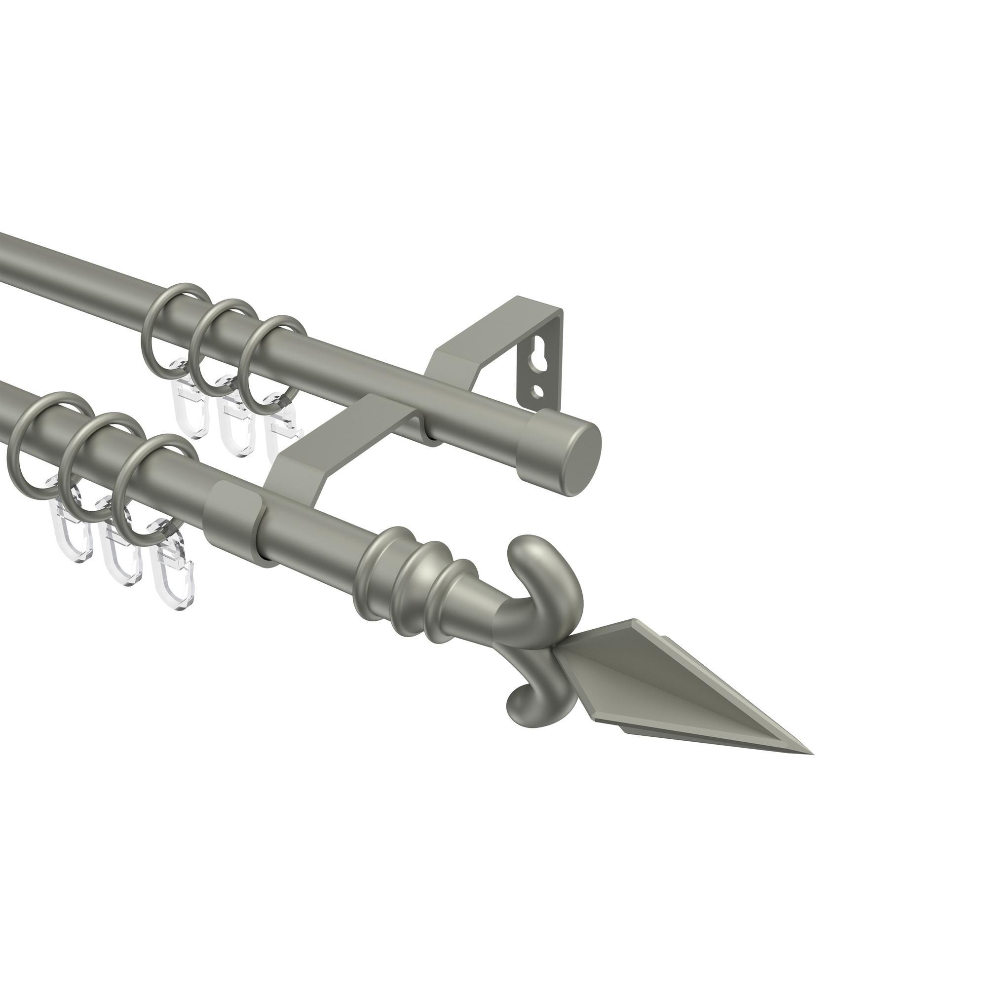 Gardinenstange Olymp Matteo 520 Cm (Geteilt In 4 X 130 Cm), 2-LäUfig, 16 Mm Ø Chrom Matt