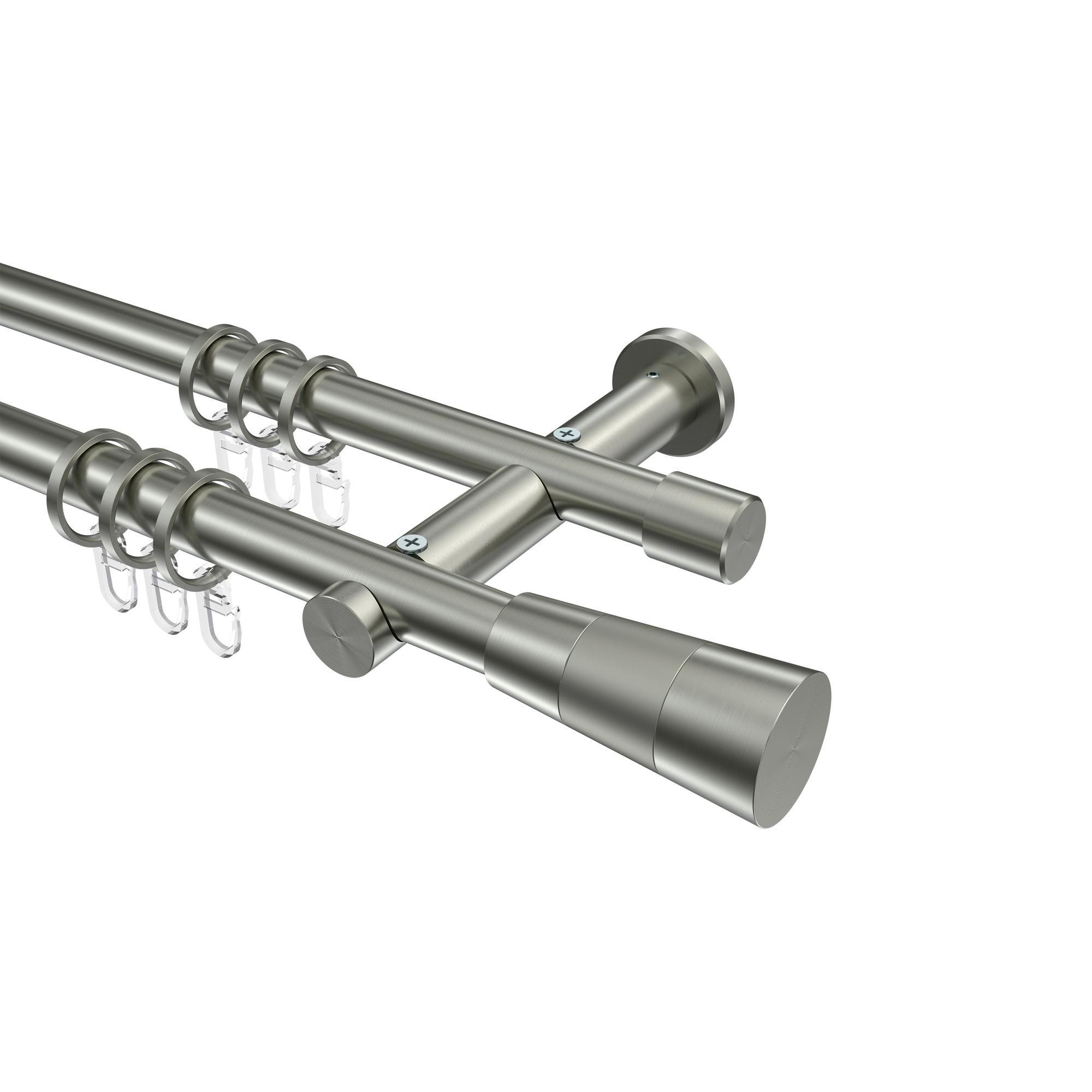 Gardinenstange Platon Tanara 180 Cm, 2-LäUfig, 20 Mm Ø Edelstahl-Optik