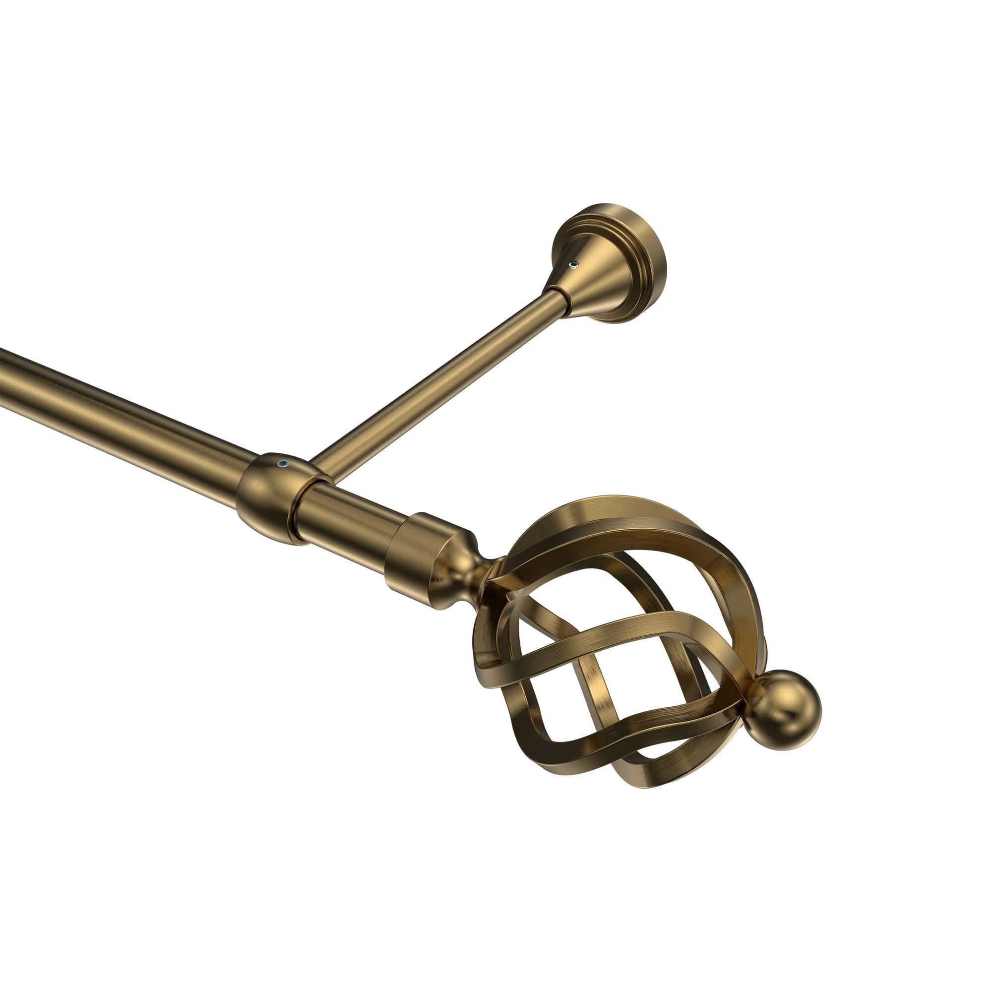 Gardinenstange Primus Paolo 120 Cm, 1-LäUfig (Ohne Ringe), 16 Mm Ø Messing Antik
