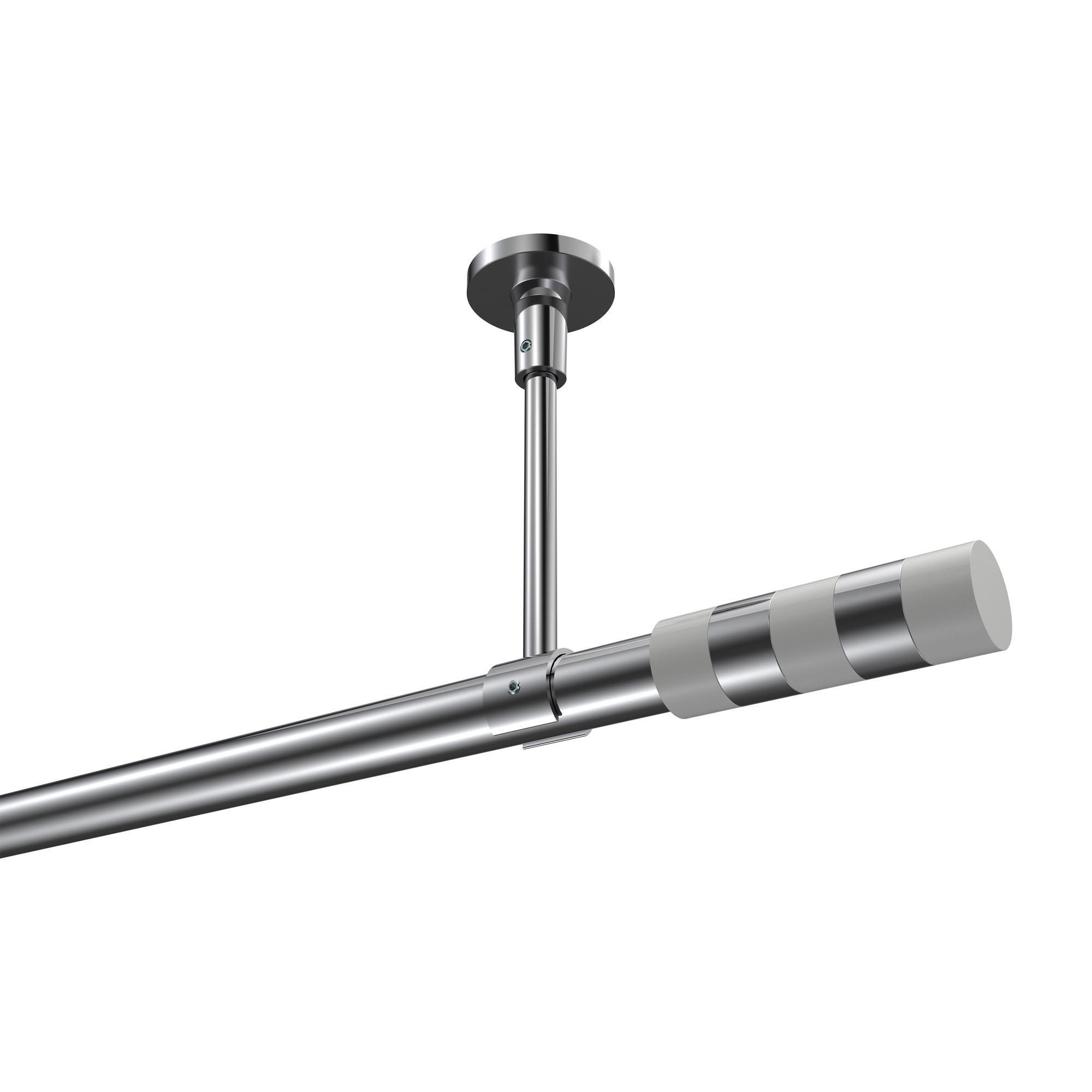 Gardinenstange Sonette Mavell 420 Cm (Geteilt In 3 X 140 Cm), 1-LäUfig, 20 Mm Ø Chrom