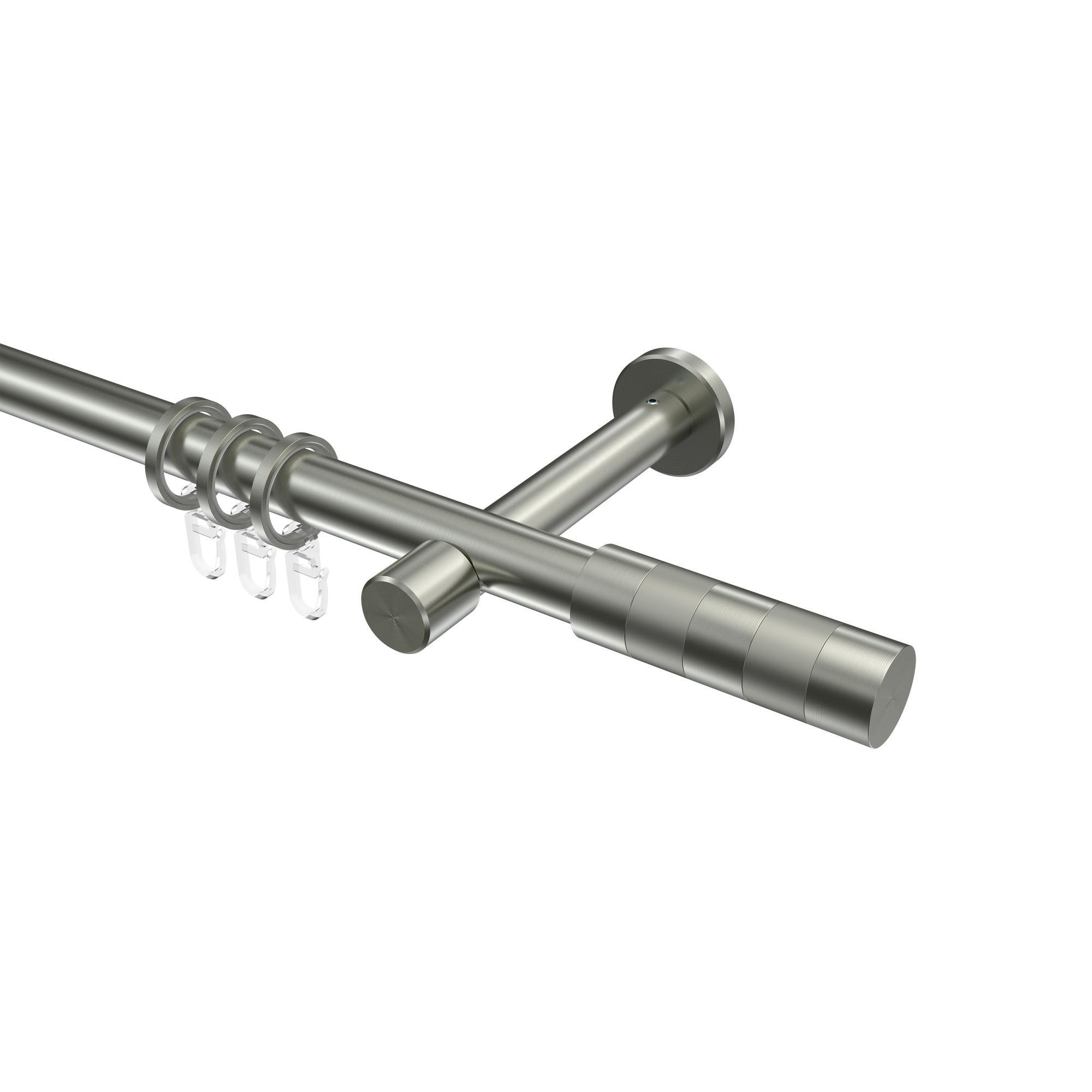 Gardinenstange Prestige Mavell 280 Cm (Geteilt In 2 X 140 Cm), 1-LäUfig, 20 Mm Ø Edelstahl-Optik