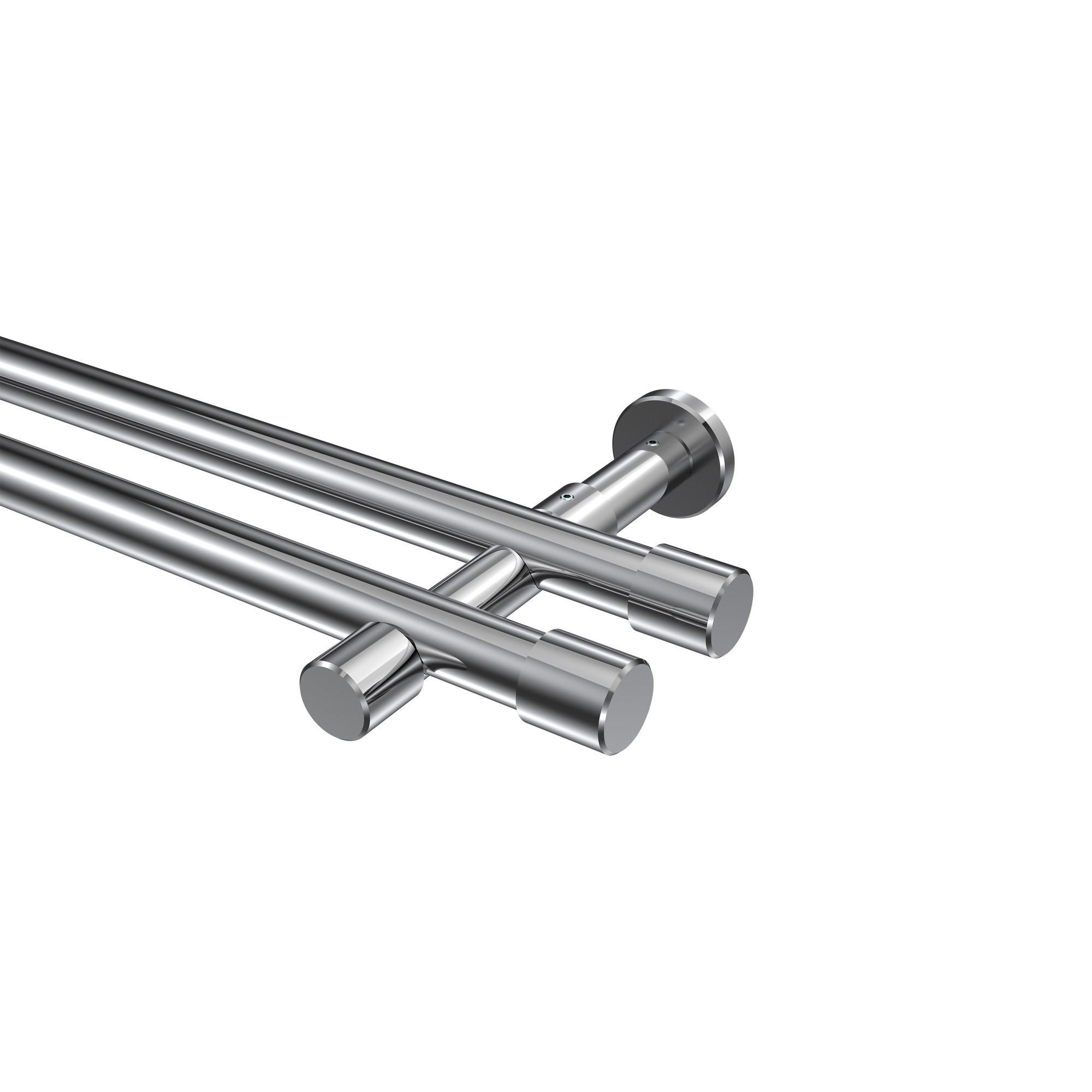 Gardinenstange Prestige Santo 540 Cm (Geteilt In 3 X 180 Cm), 2-LäUfig (Ohne Ringe), 20 Mm Ø Chrom