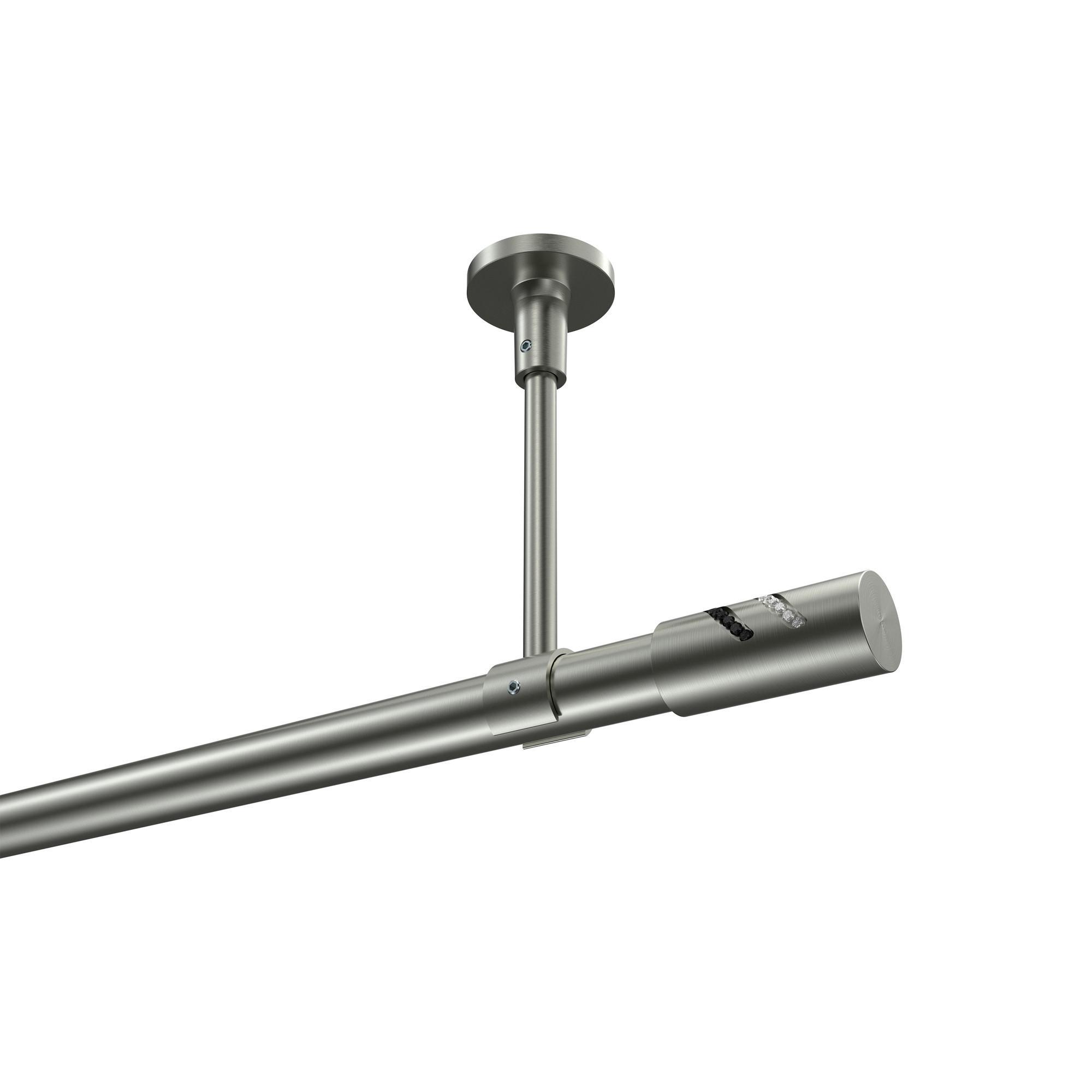Gardinenstange Sonette Zoena 260 Cm (Geteilt In 2 X 130 Cm), 1-LäUfig, 20 Mm Ø Edelstahl-Optik