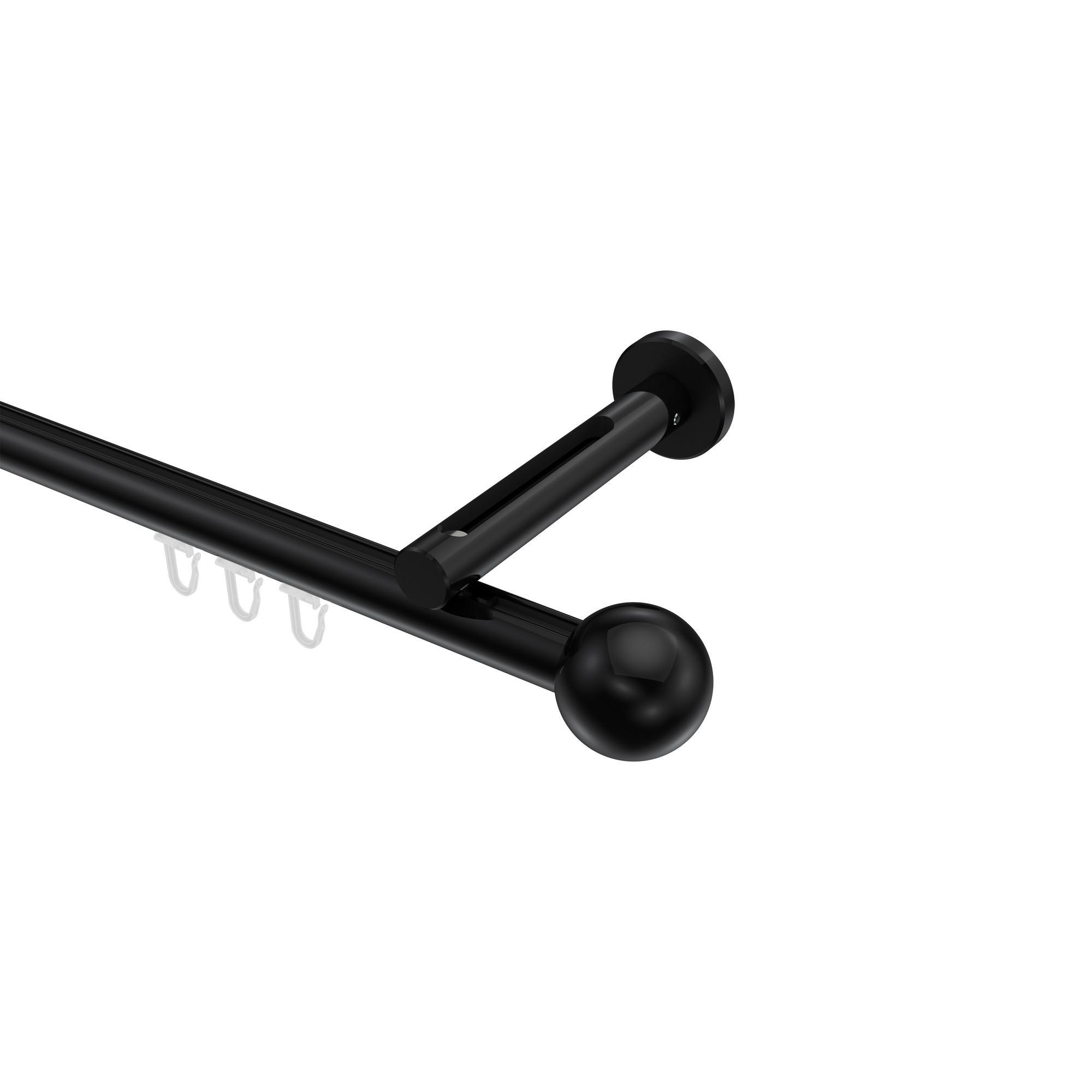 Gardinenstange Innenlauf Siteno Luino 600 Cm (Geteilt In 3 X 200 Cm), 1-LäUfig, 20 Mm Ø Schwarz