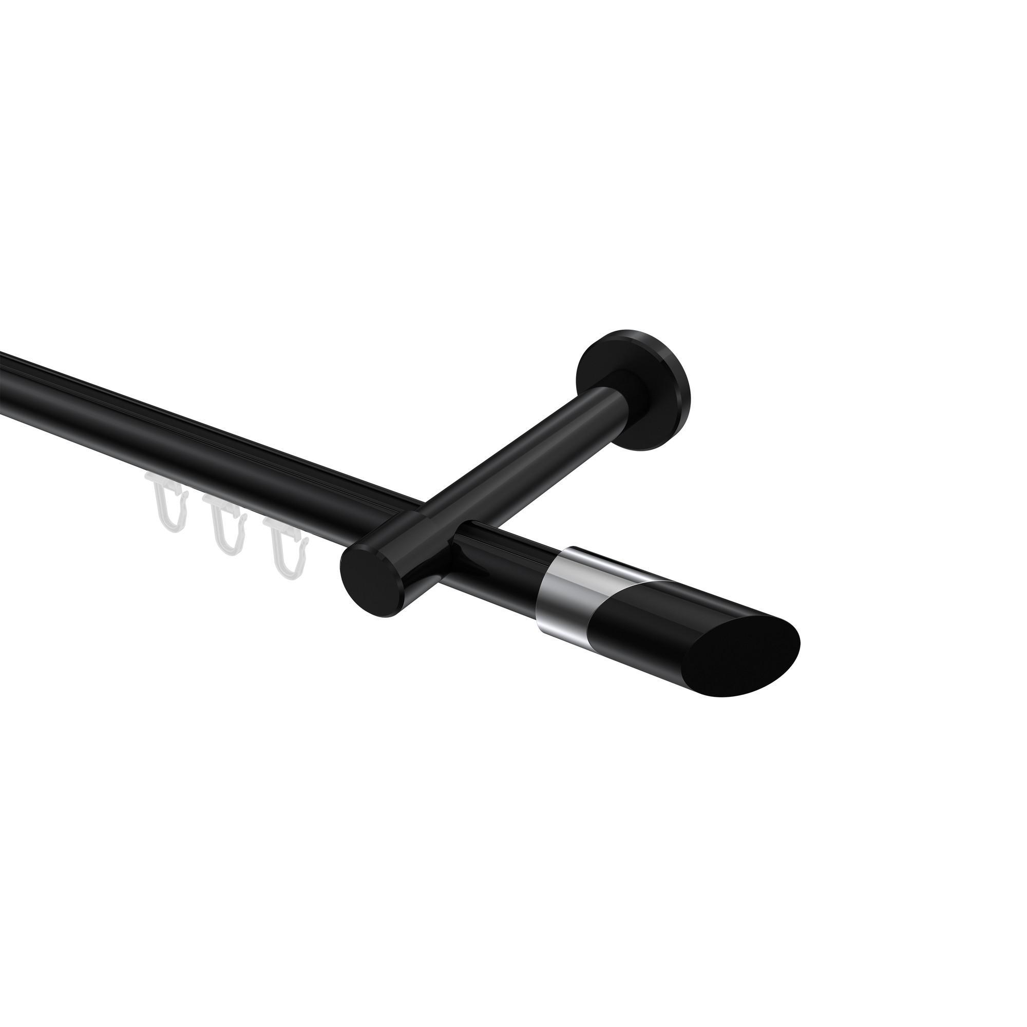 Gardinenstange Innenlauf Prestige Verano 120 Cm, 1-LäUfig, 20 Mm Ø Schwarz