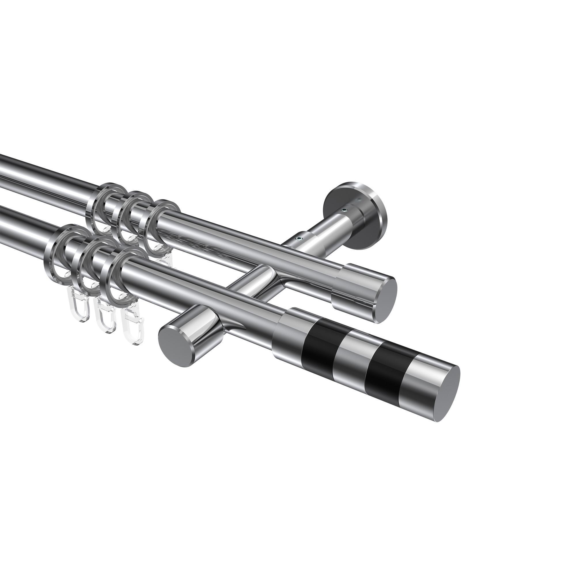 Gardinenstange Prestige Mavell 400 Cm (Geteilt In 2 X 200 Cm), 2-LäUfig, 20 Mm Ø Chrom