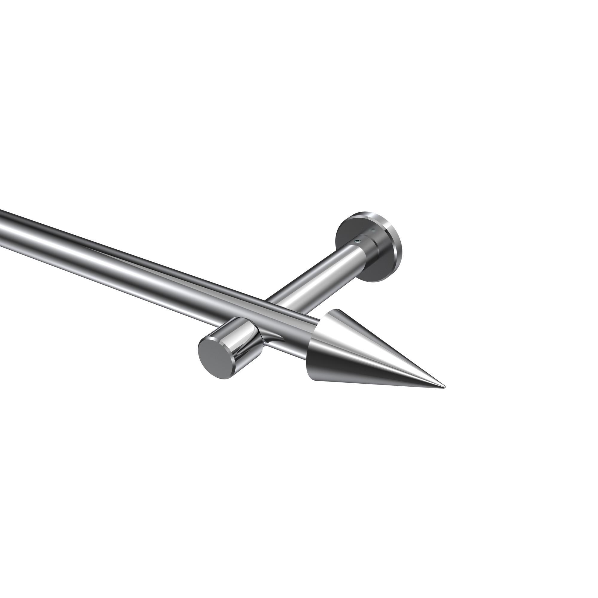 Gardinenstange Prestige Savio 360 Cm (Geteilt In 2 X 180 Cm), 1-LäUfig (Ohne Ringe), 20 Mm Ø Chrom