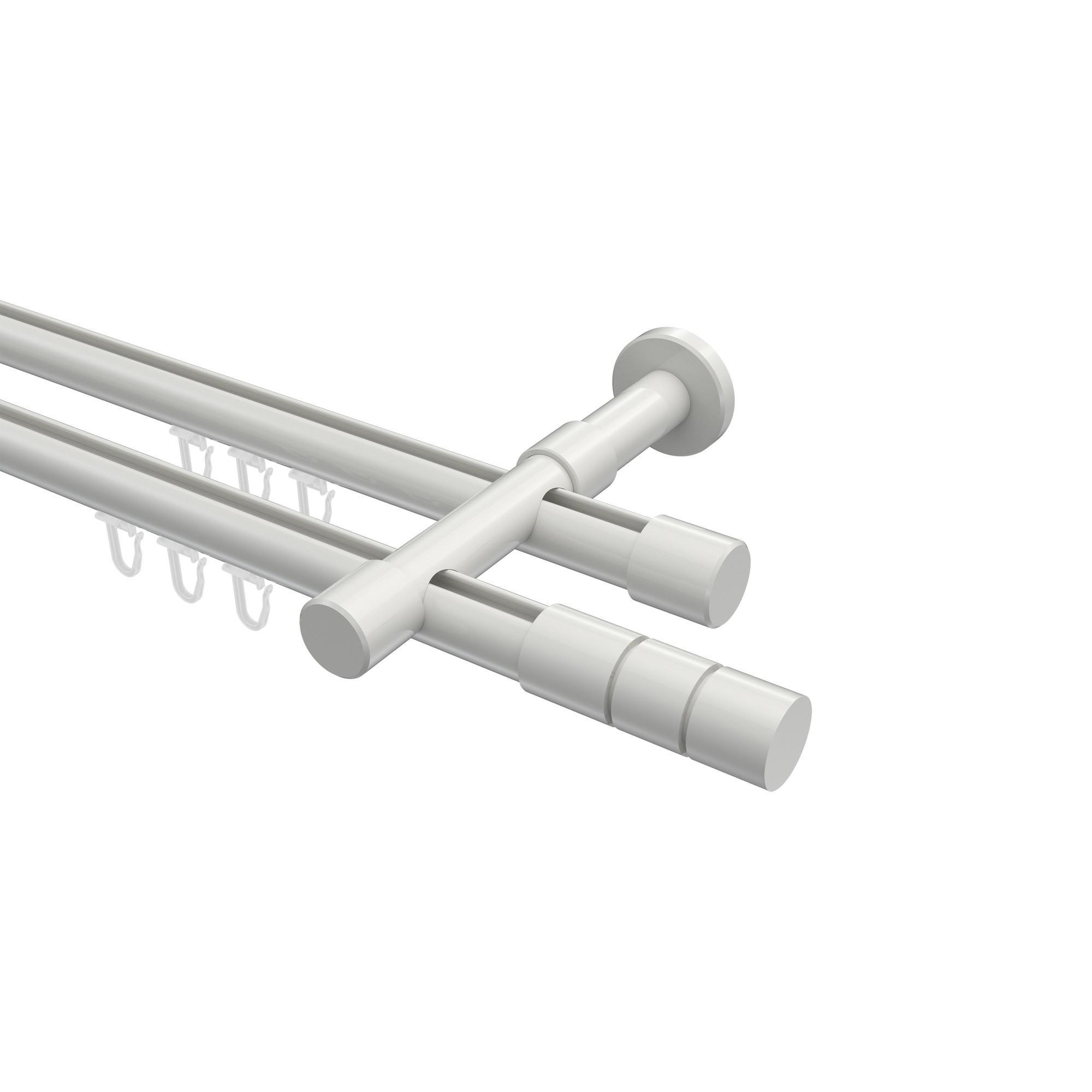 Gardinenstange Innenlauf Prestige Elanto 260 Cm (Geteilt In 2 X 130 Cm), 2-LäUfig, 20 Mm Ø Weiß