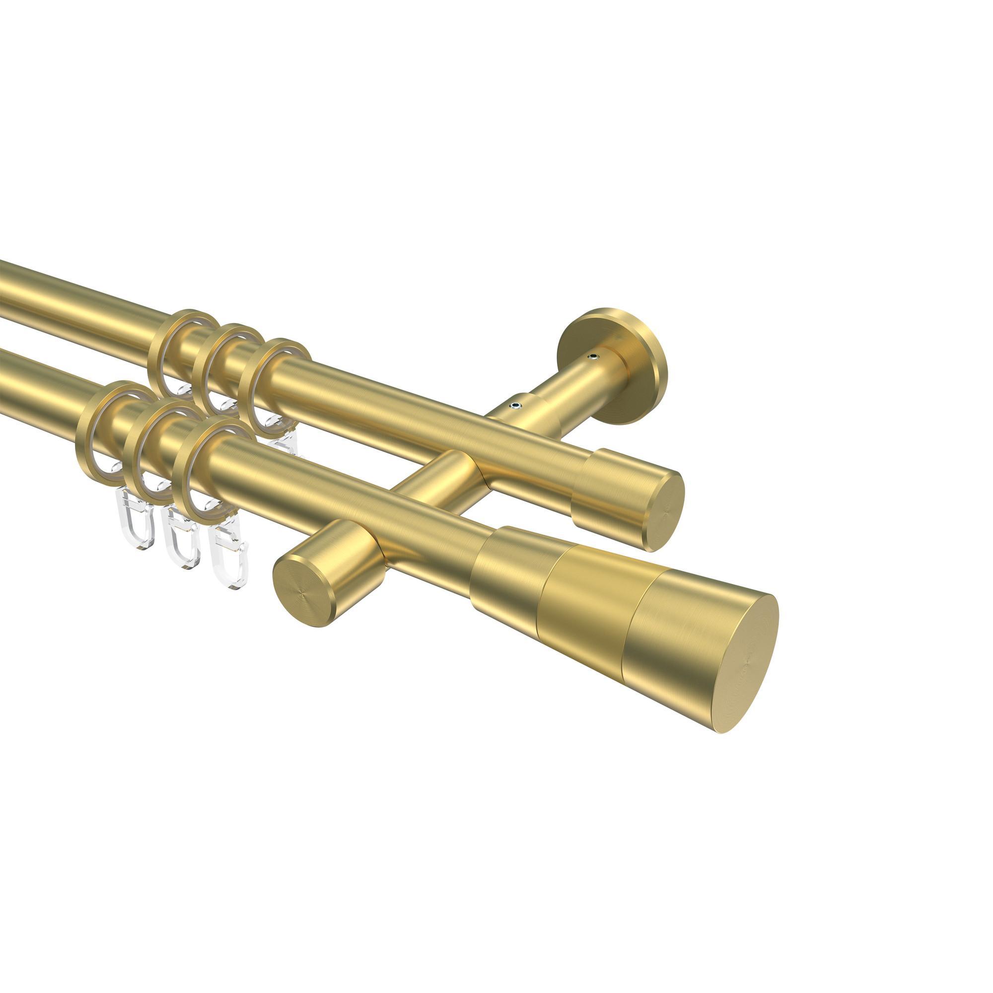 Gardinenstange Prestige Tanara 540 Cm (Geteilt In 3 X 180 Cm), 2-LäUfig, 20 Mm Ø Messing-Optik