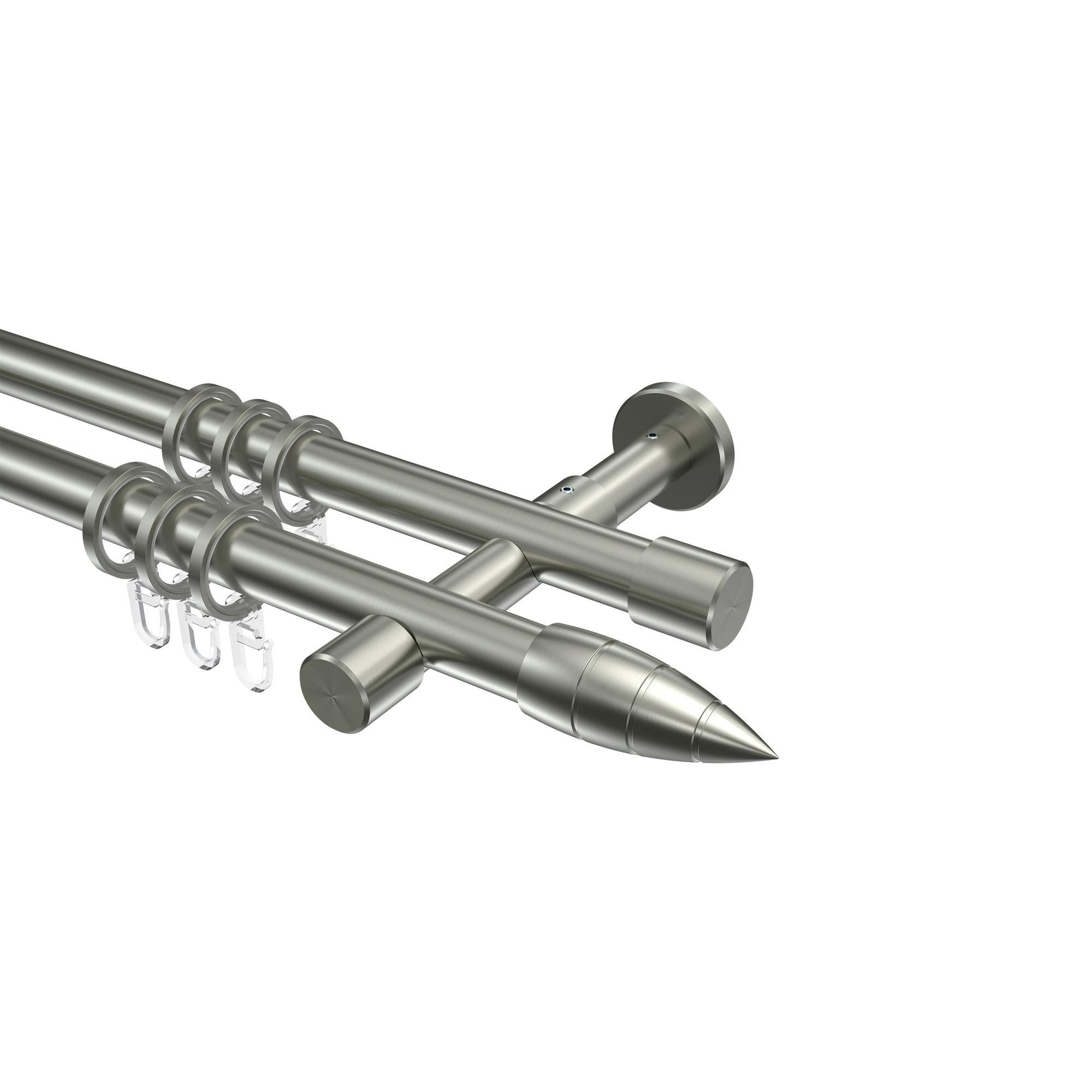 Gardinenstange Prestige Samanto 260 Cm (Geteilt In 2 X 130 Cm), 2-LäUfig, 20 Mm Ø Edelstahl-Optik
