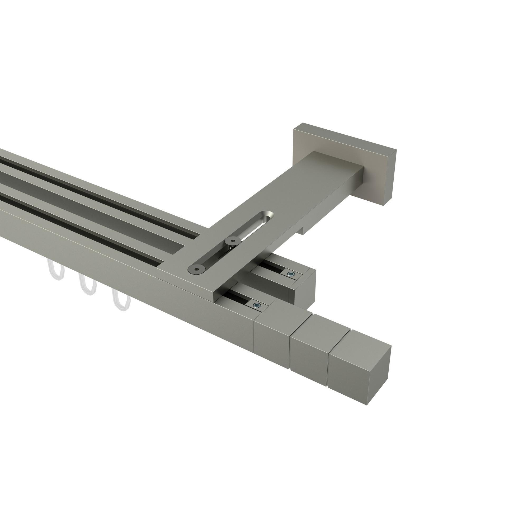 Gardinenstange Innenlauf Quadline (Multi) Cubes 160 Cm, 2-LäUfig, 20X20 Mm Satin-Silber