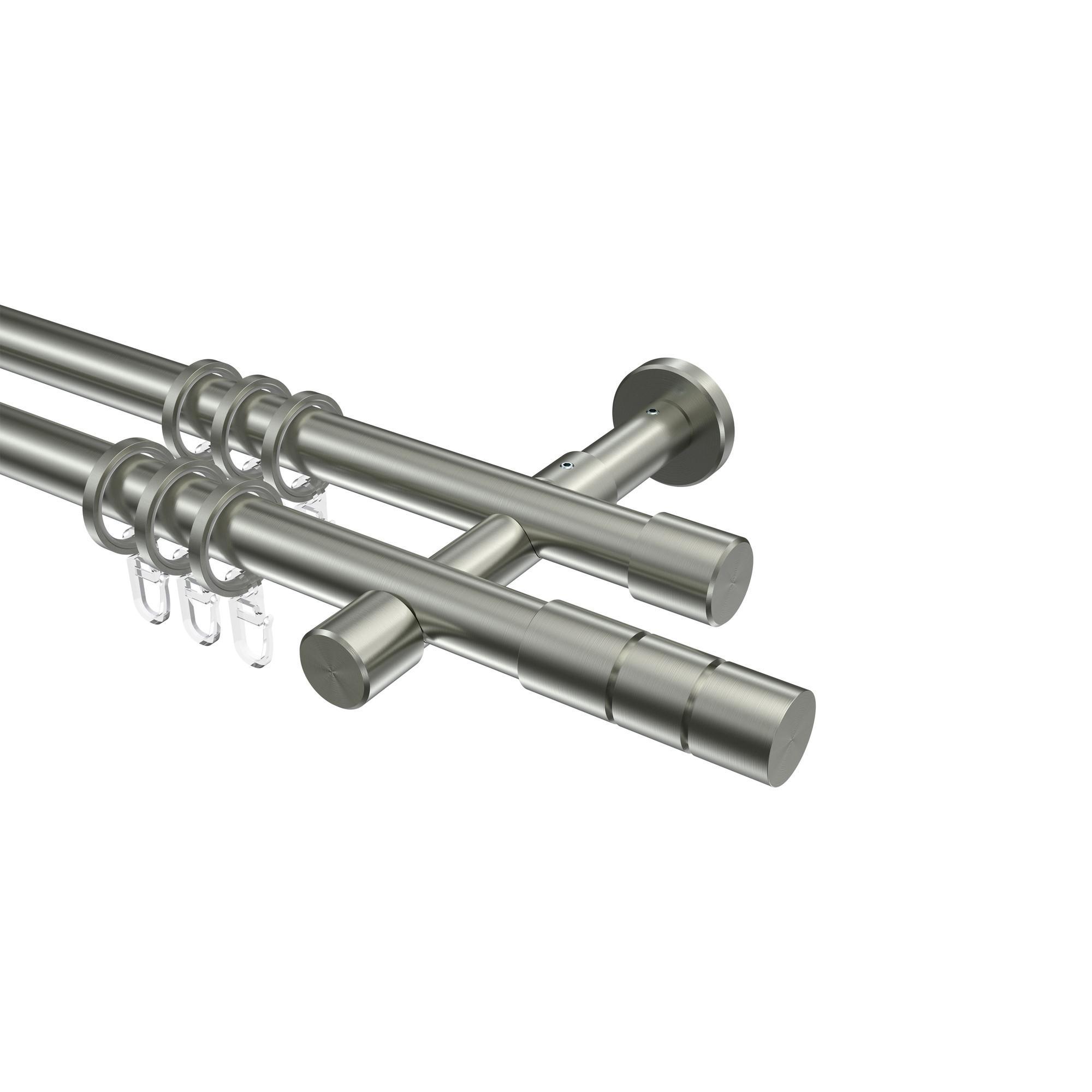 Gardinenstange Prestige Elanto 320 Cm (Geteilt In 2 X 160 Cm), 2-LäUfig, 20 Mm Ø Edelstahl-Optik