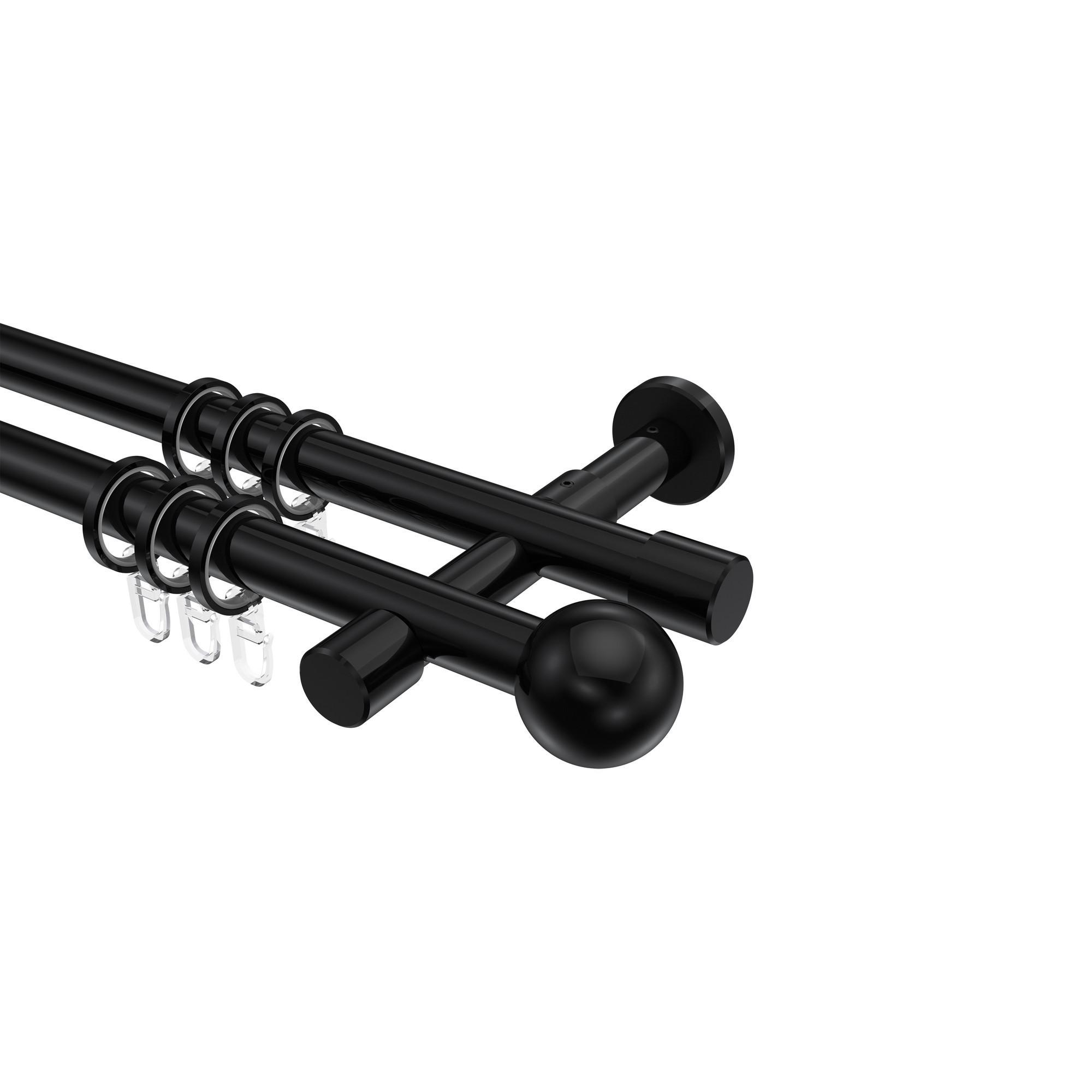 Gardinenstange Prestige Luino 180 Cm, 2-LäUfig, 20 Mm Ø Schwarz