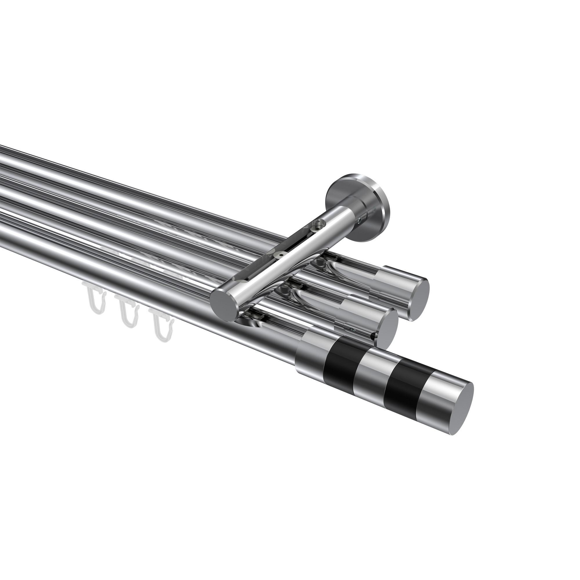 Gardinenstange Innenlauf Siteno Mavell 100 Cm, 3-LäUfig, 20 Mm Ø Chrom