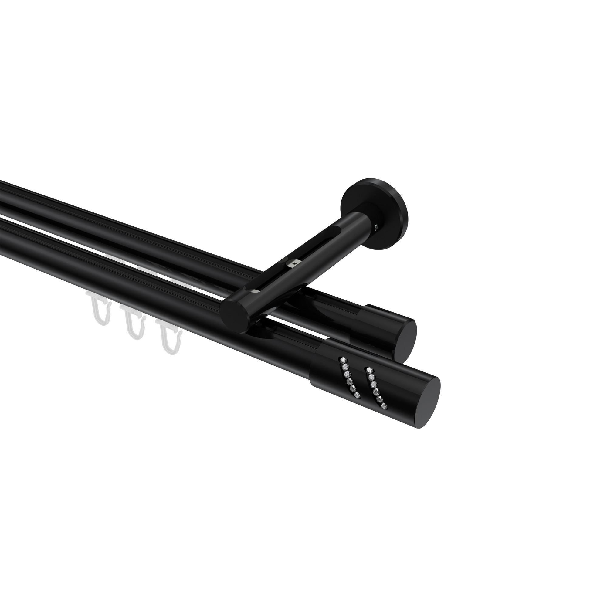 Gardinenstange Innenlauf Siteno Zoena 160 Cm, 2-LäUfig, 20 Mm Ø Schwarz
