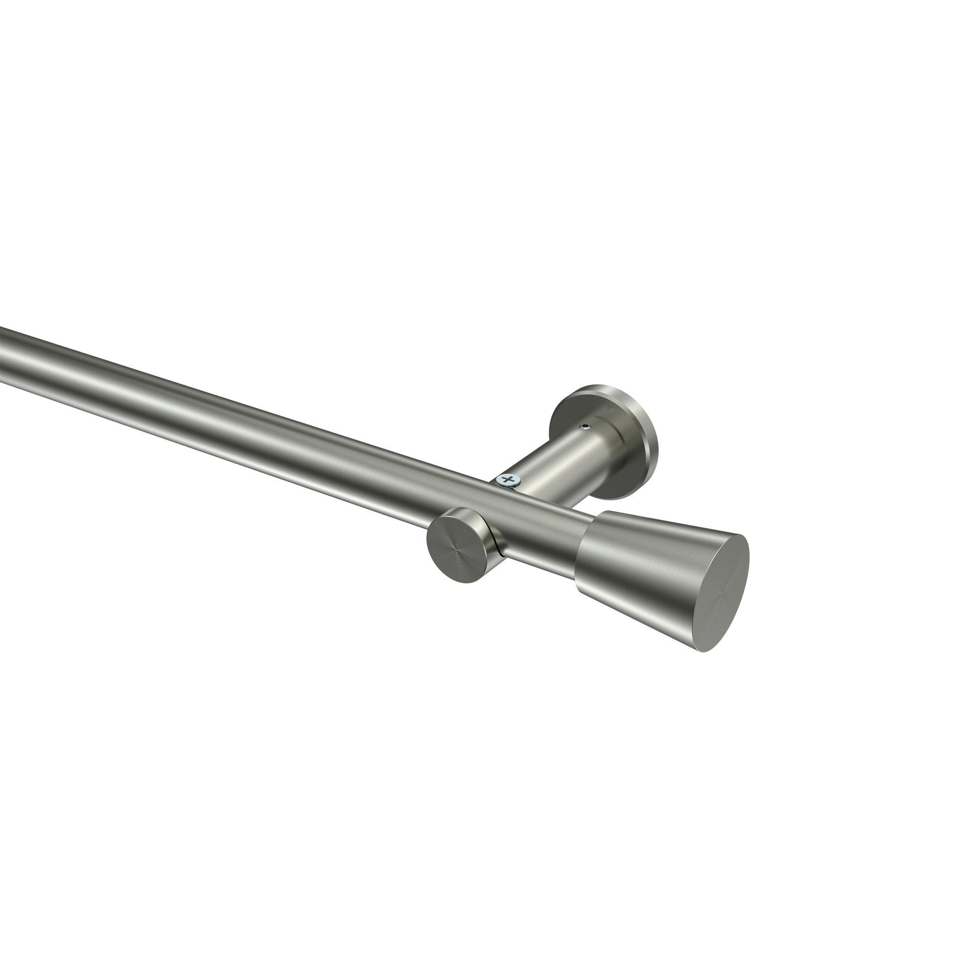 Gardinenstange Platon Sitra 420 Cm (Geteilt In 3 X 140 Cm), 1-LäUfig (Ohne Ringe), 20 Mm Ø Edelstahl-Optik