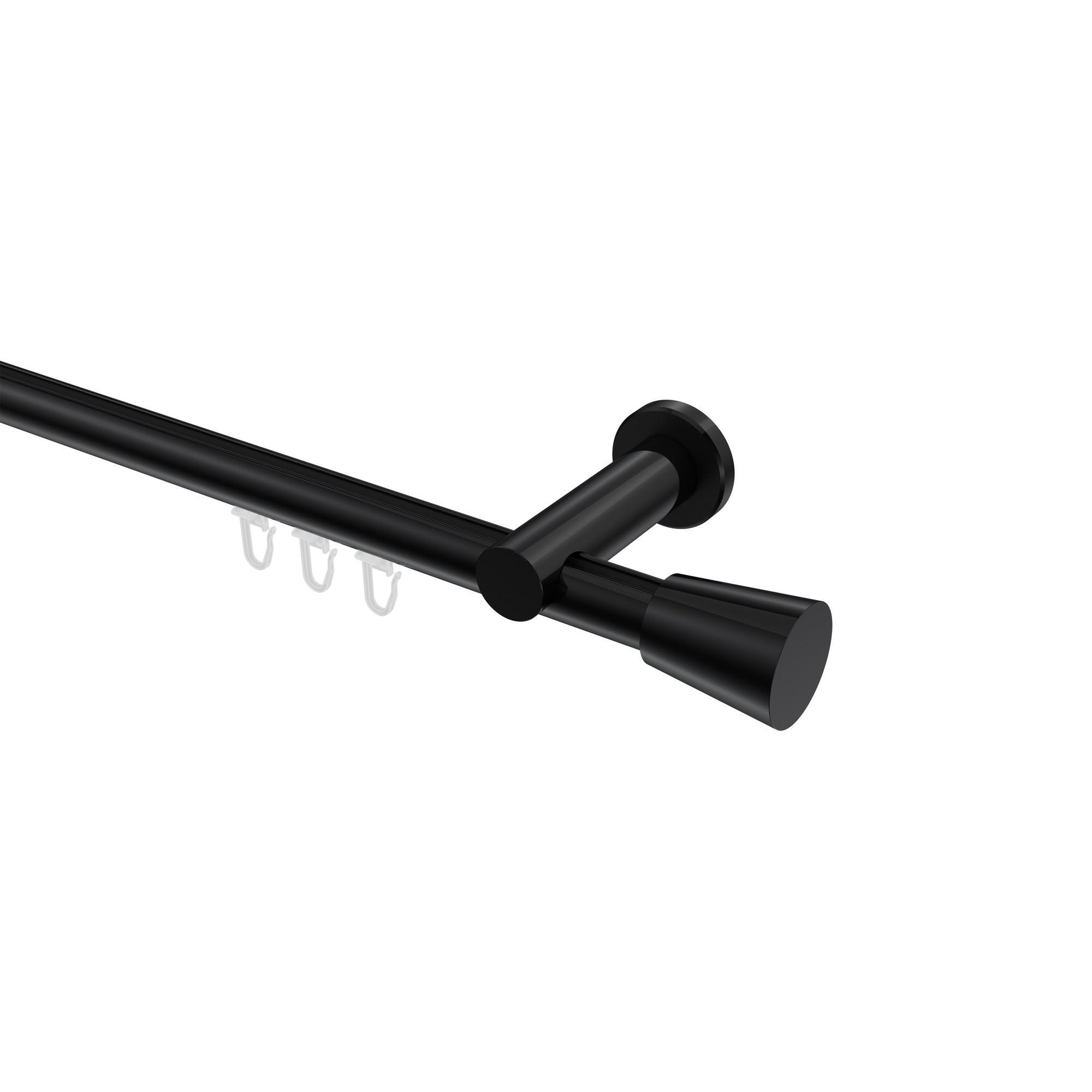 Gardinenstange Innenlauf Platon Sitra 120 Cm, 1-LäUfig, 20 Mm Ø Schwarz