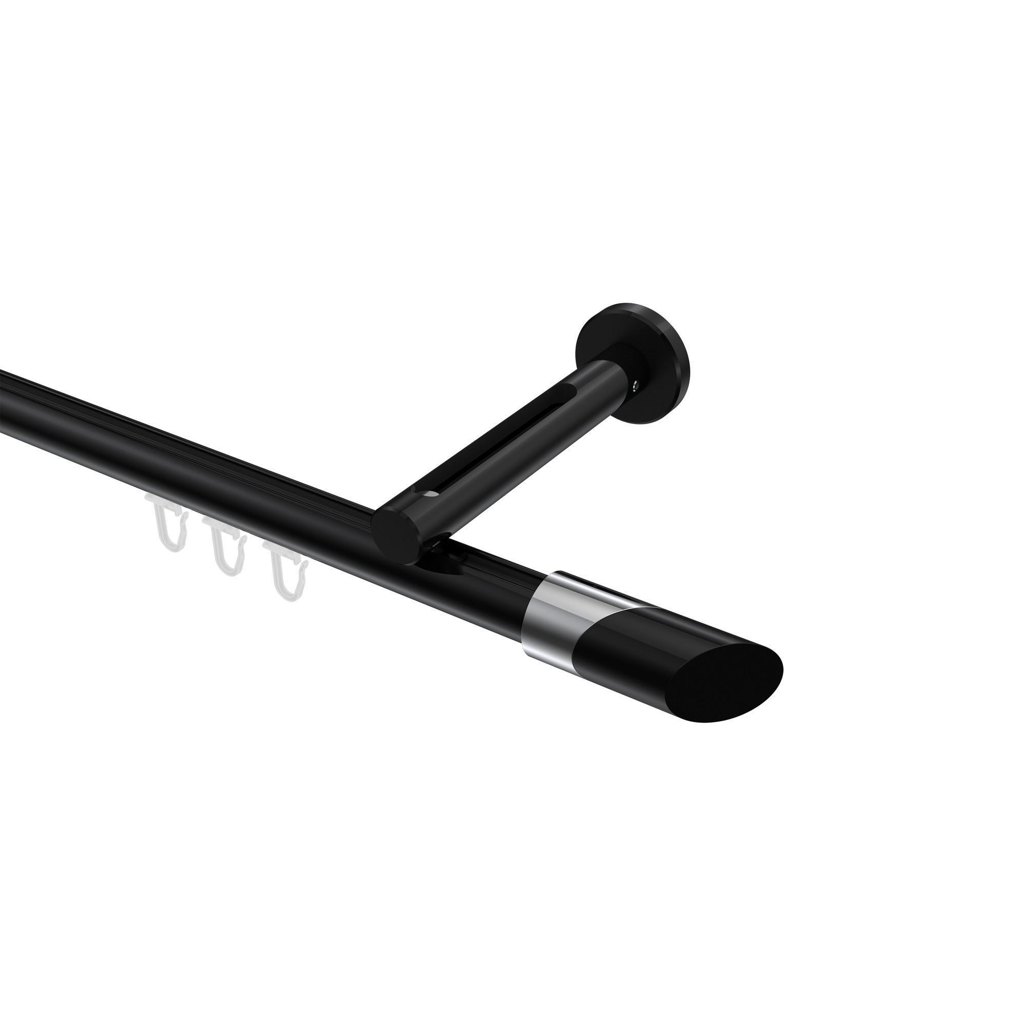 Gardinenstange Innenlauf Siteno Verano 540 Cm (Geteilt In 3 X 180 Cm), 1-LäUfig, 20 Mm Ø Schwarz