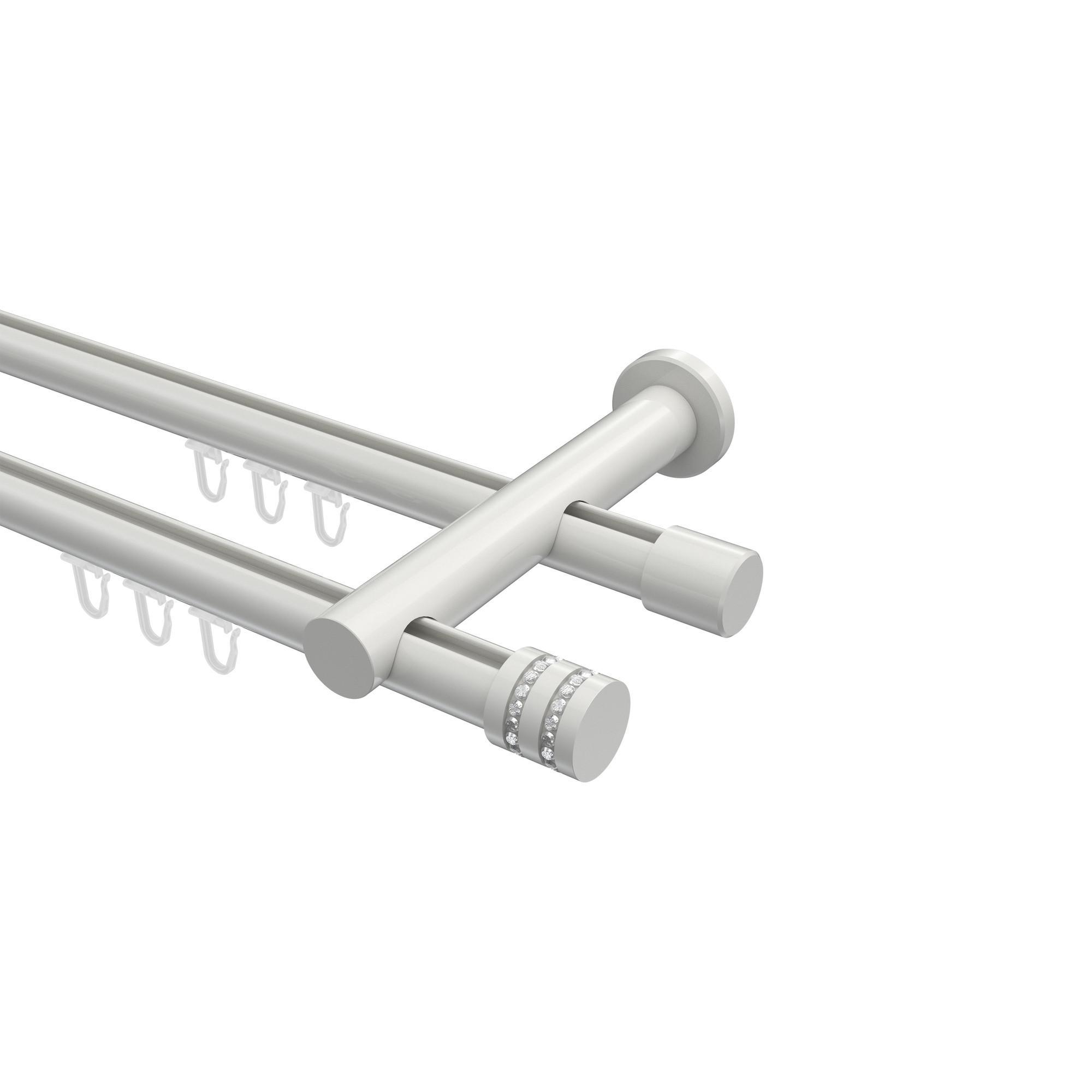 Gardinenstange Innenlauf Platon Estana 420 Cm (Geteilt In 3 X 140 Cm), 2-LäUfig, 20 Mm Ø Weiß