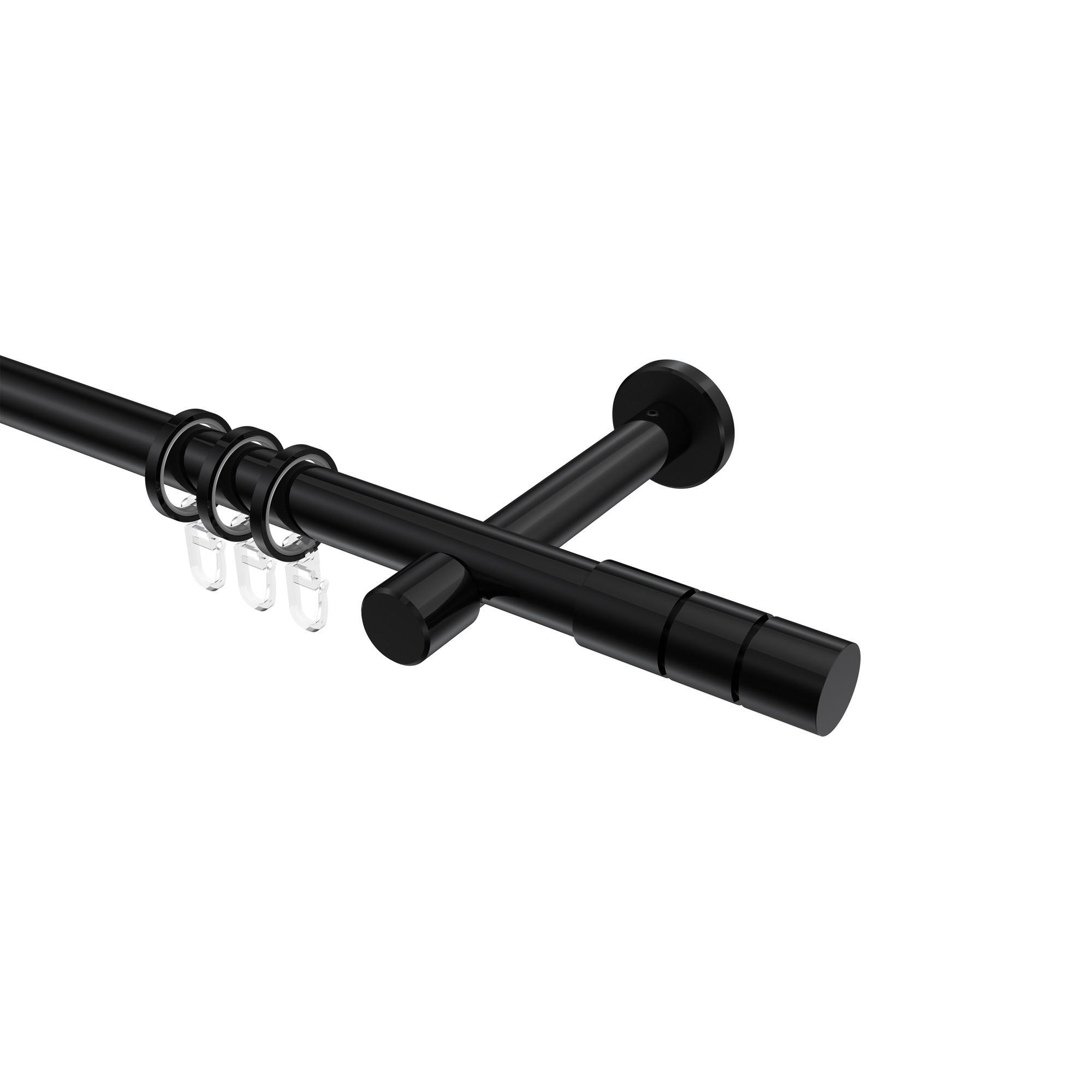 Gardinenstange Prestige Elanto 260 Cm (Geteilt In 2 X 130 Cm), 1-LäUfig, 20 Mm Ø Schwarz