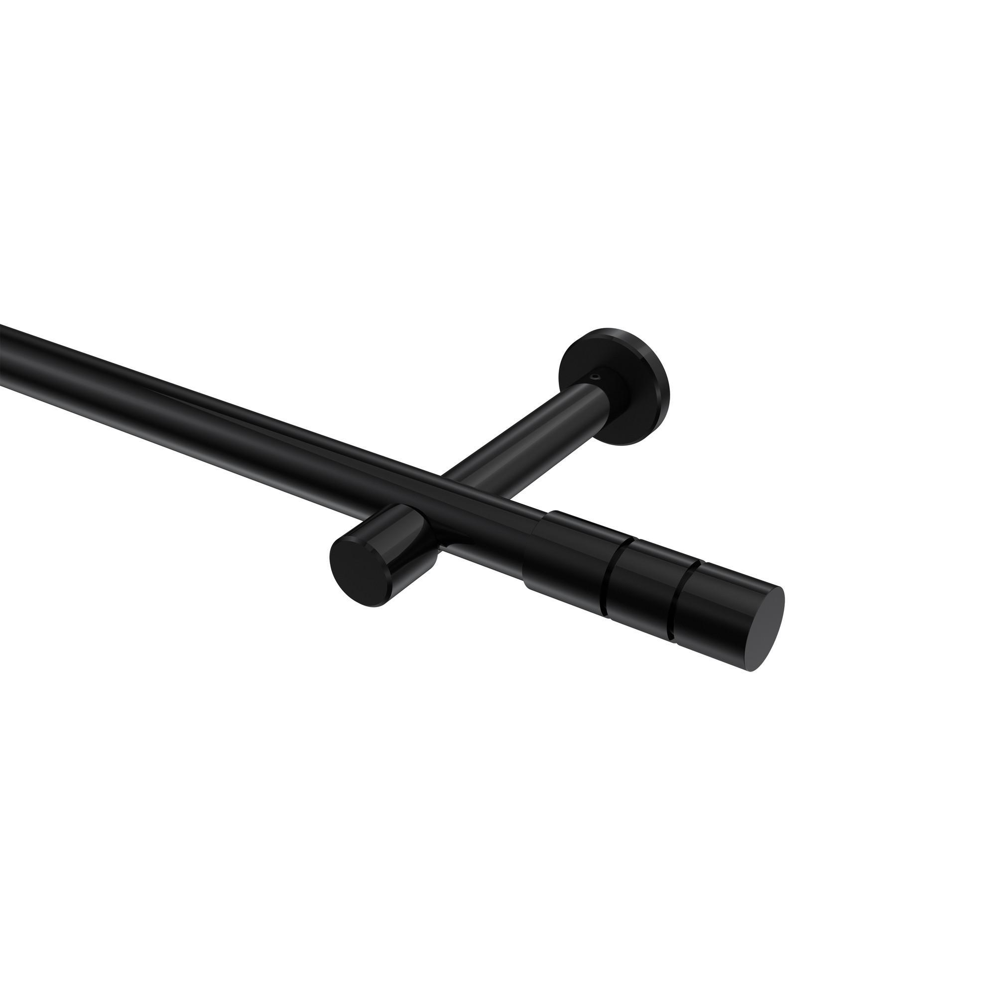 Gardinenstange Prestige Elanto 400 Cm (Geteilt In 2 X 200 Cm), 1-LäUfig (Ohne Ringe), 20 Mm Ø Schwarz