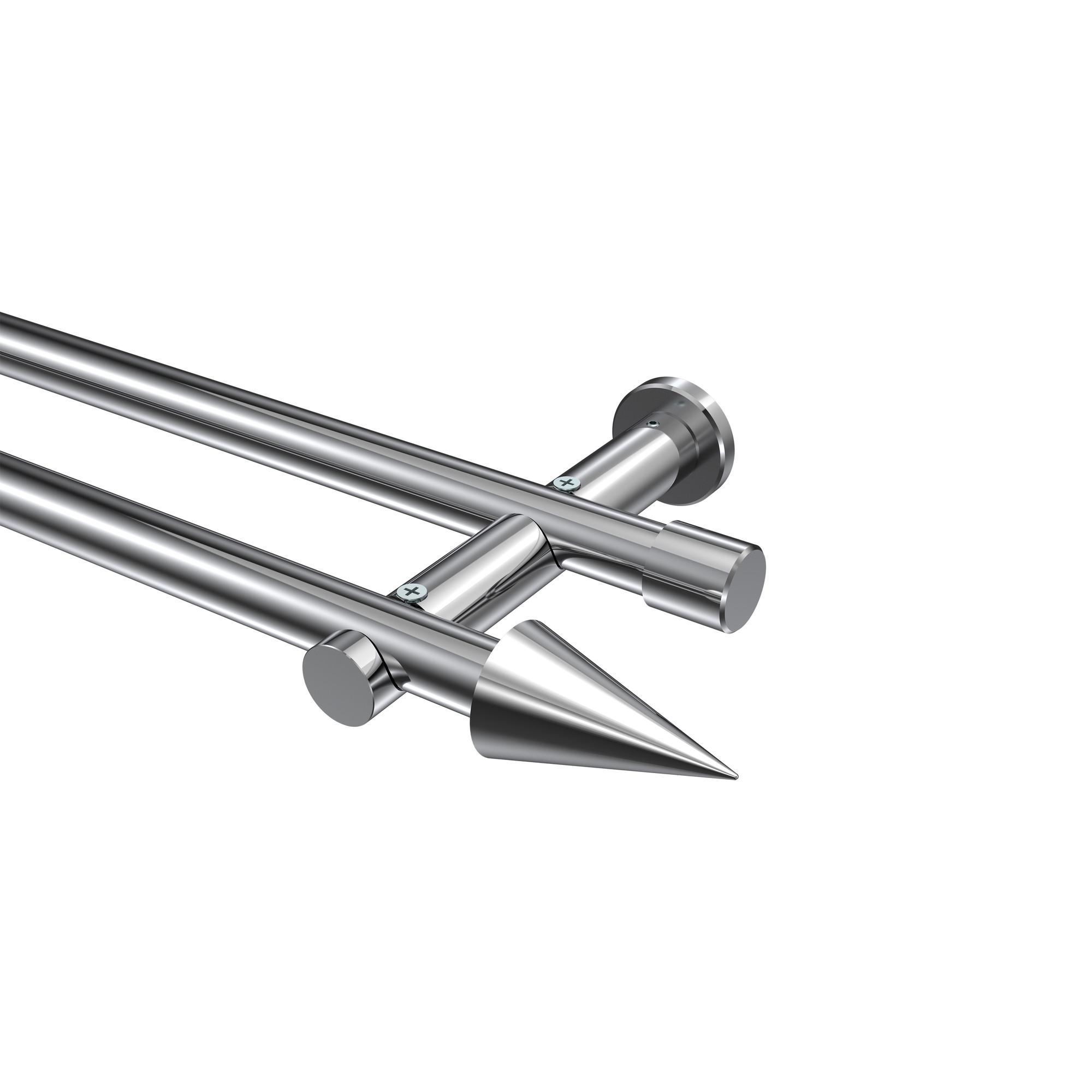 Gardinenstange Platon Elanto 180 Cm, 2-LäUfig (Ohne Ringe), 20 Mm Ø Chrom