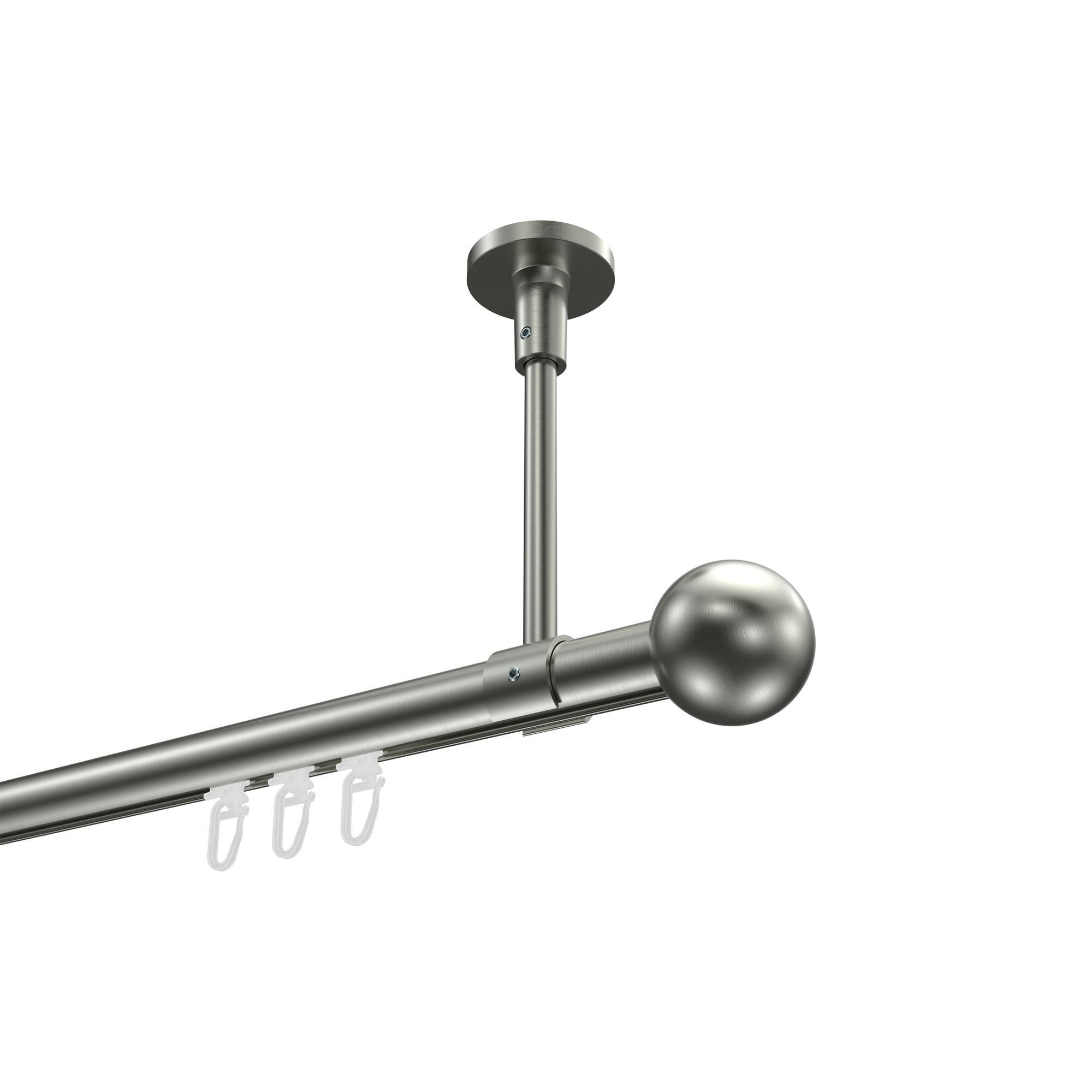 Gardinenstange Innenlauf Sonette Luino 280 Cm (Geteilt In 2 X 140 Cm), 1-LäUfig, 20 Mm Ø Edelstahl-Optik