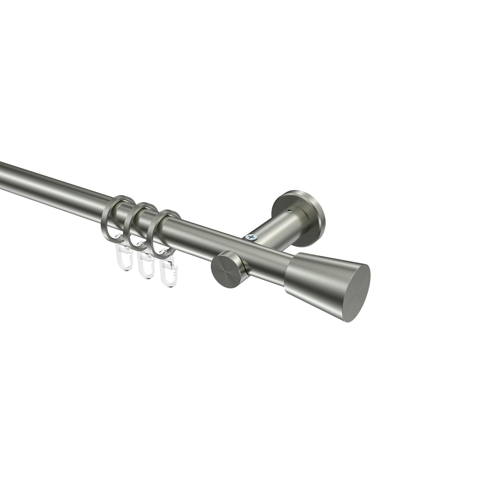 Gardinenstange Platon Sitra 360 Cm (Geteilt In 2 X 180 Cm), 1-LäUfig, 20 Mm Ø Edelstahl-Optik