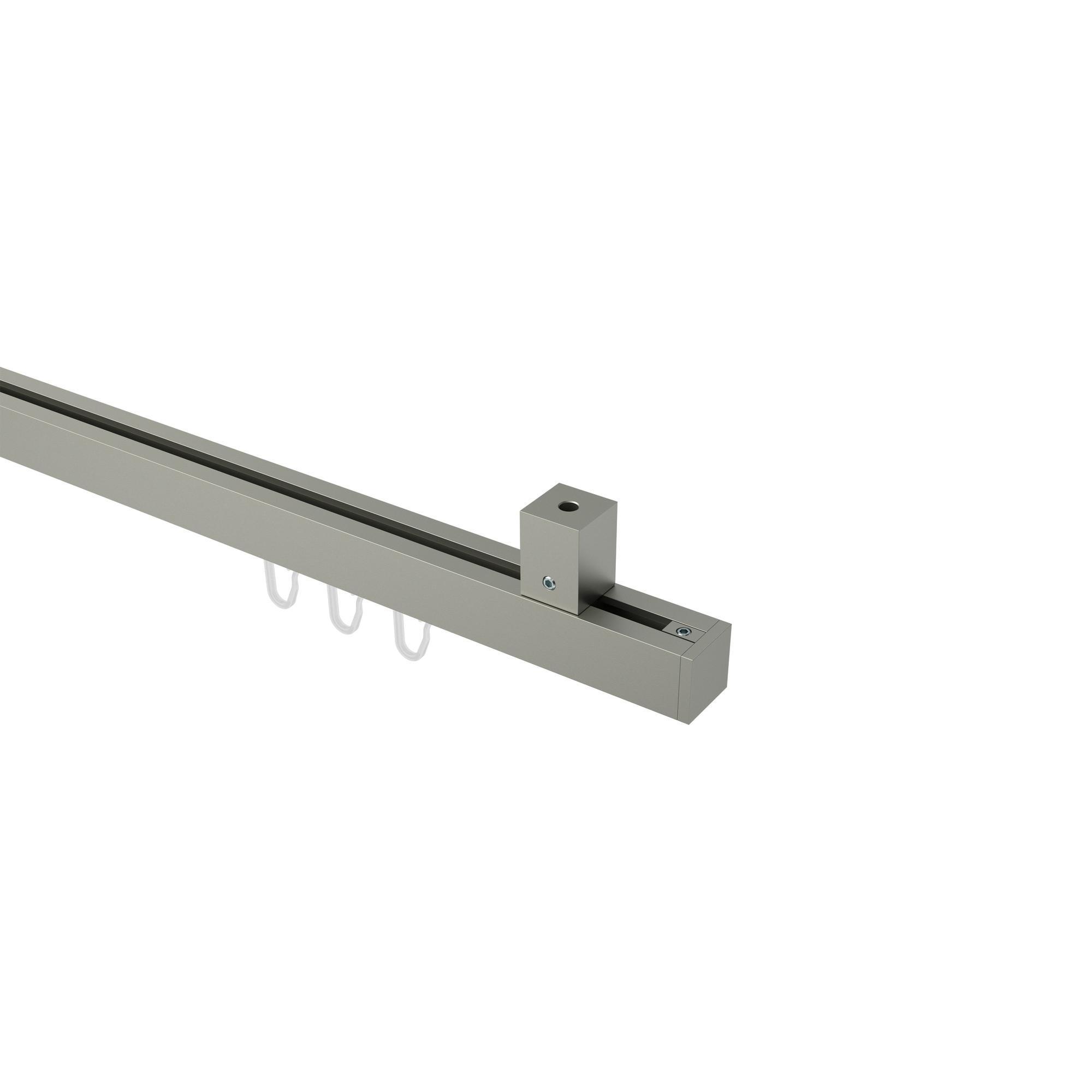 Gardinenstange Innenlauf Quadline Sono 120 Cm, 1-LäUfig, 20X20 Mm Satin-Silber