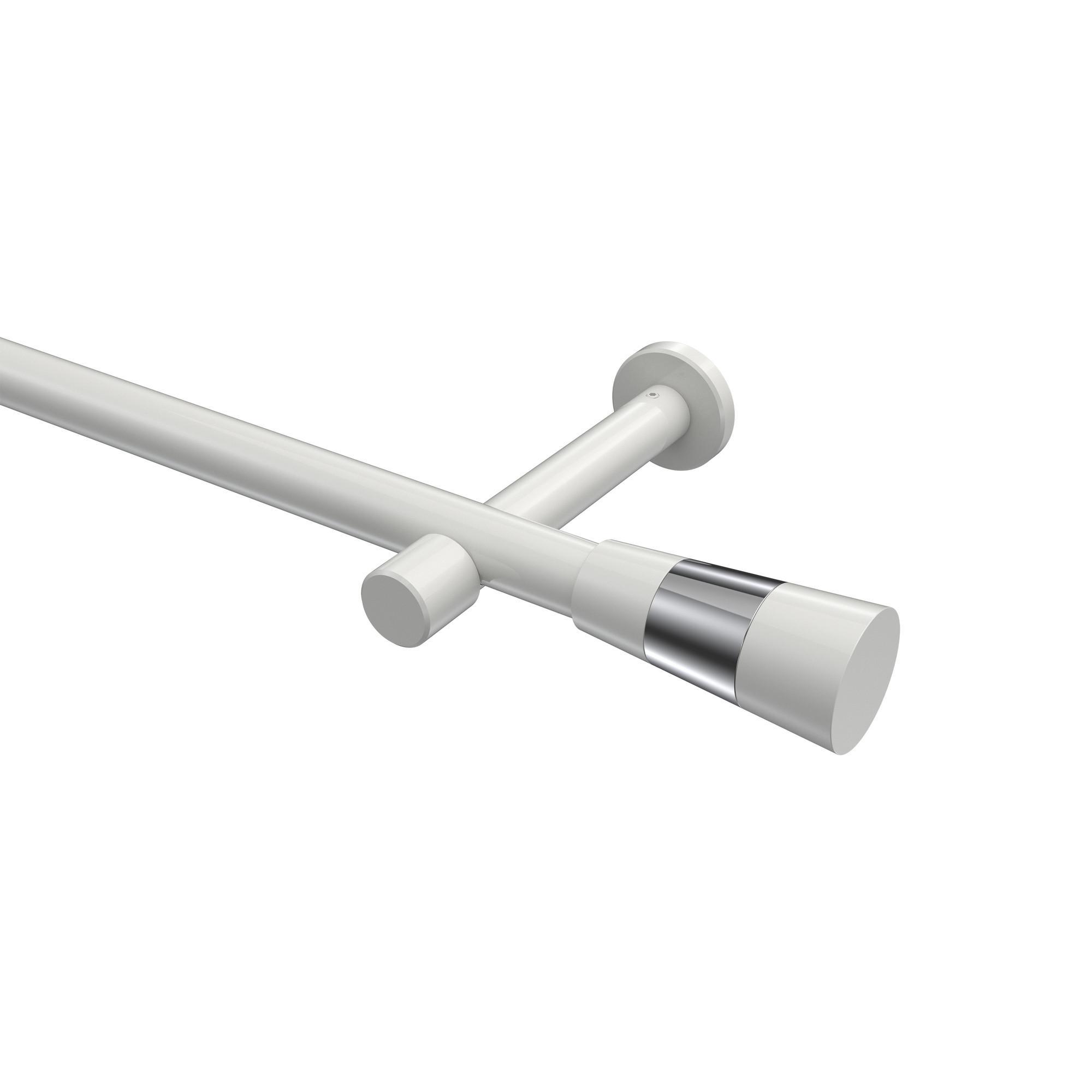 Gardinenstange Prestige Tanara 360 Cm (Geteilt In 2 X 180 Cm), 1-LäUfig (Ohne Ringe), 20 Mm Ø Weiß