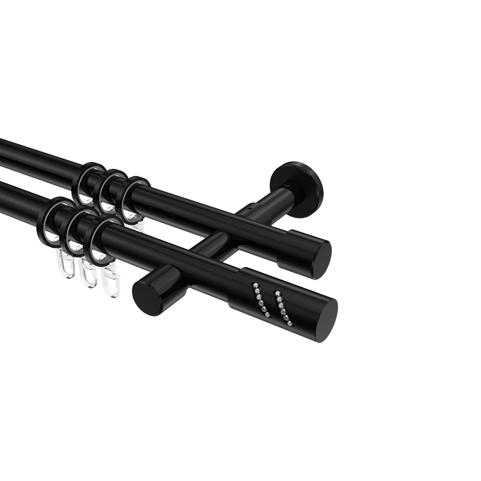 Gardinenstange Prestige Zoena 140 Cm, 2-LäUfig, 20 Mm Ø Schwarz