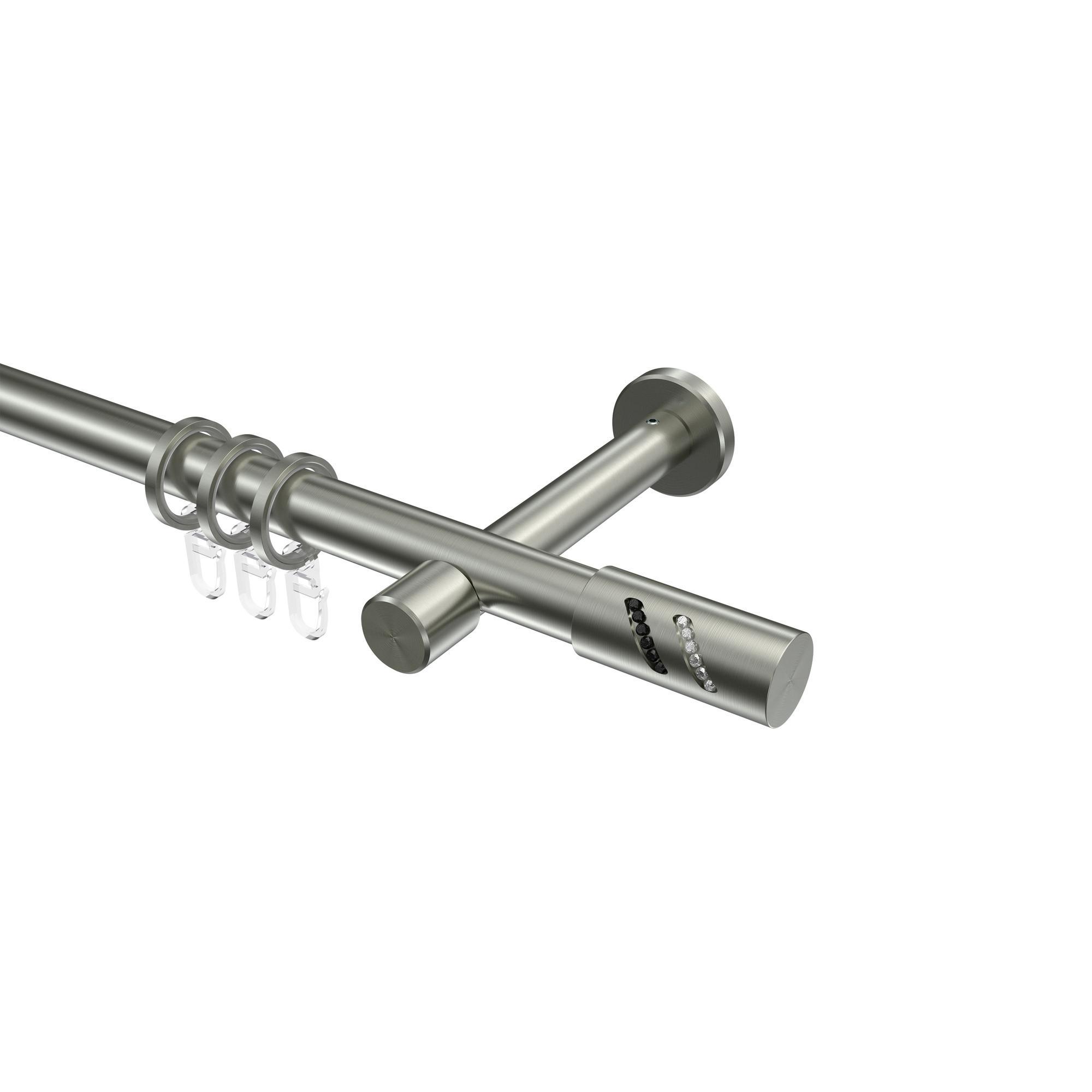 Gardinenstange Prestige Zoena 520 Cm (Geteilt In 4 X 130 Cm), 1-LäUfig, 20 Mm Ø Edelstahl-Optik