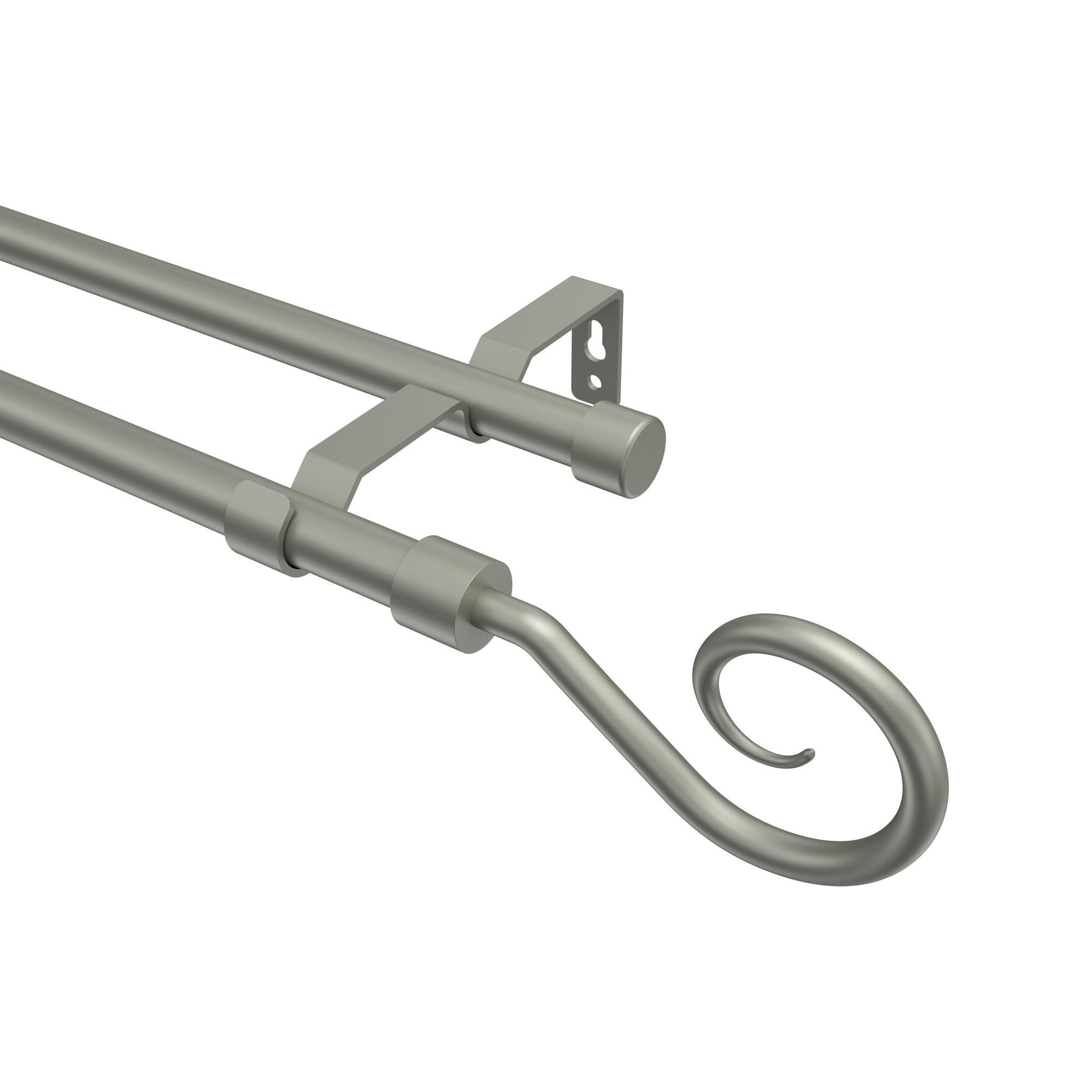 Gardinenstange Olymp Allegra 180 Cm, 2-LäUfig (Ohne Ringe), 16 Mm Ø Chrom Matt